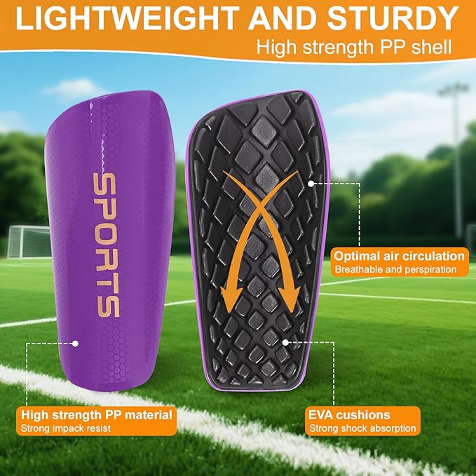 Shin Guards Soccer Kids 2025 Version High-Density Foam Soccer Shin Guard with Sleeves Shin Protective Pads for Kids Daily Practice School Competitions Outdoor Play