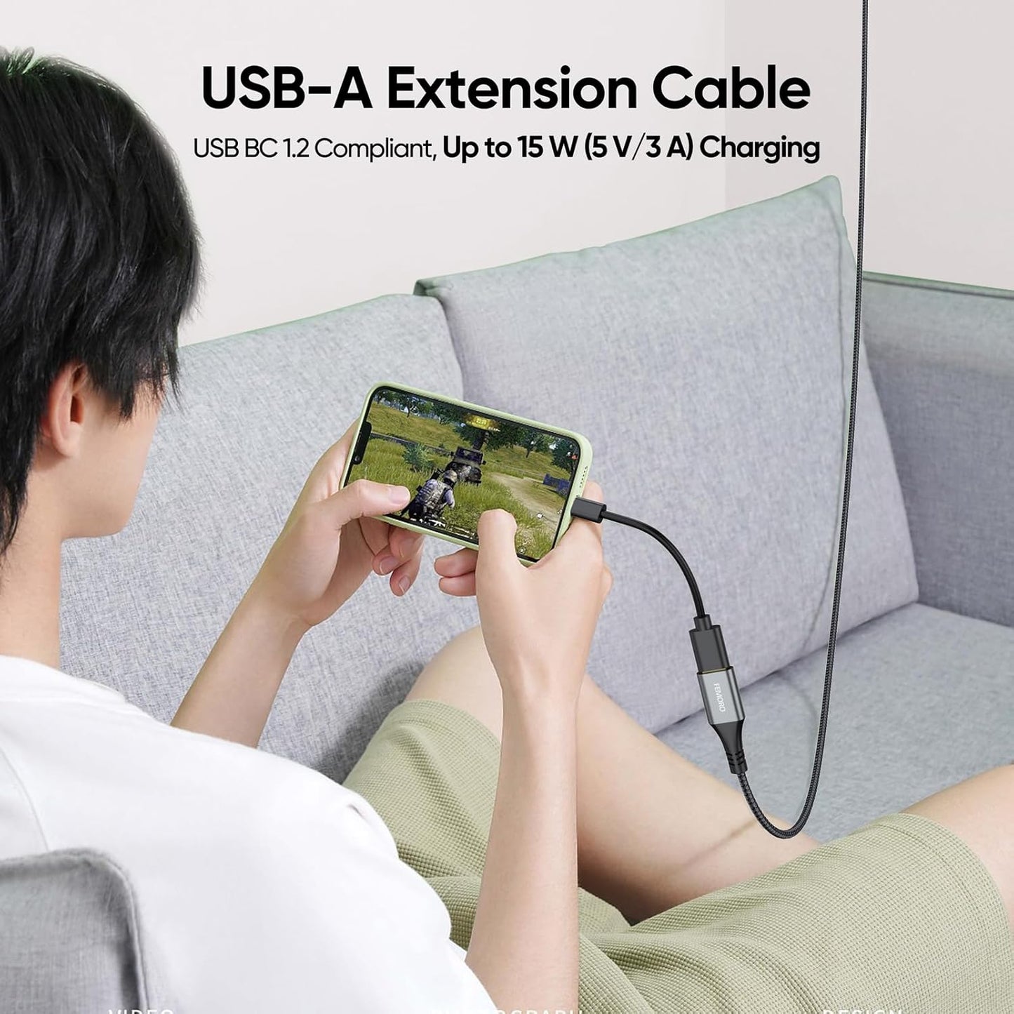 3ft Pack 2, 3.0 5Gbps 15W USB Extension Cable of Type A Data Transfer & Charging Sync Extender Male to Female for Mouse