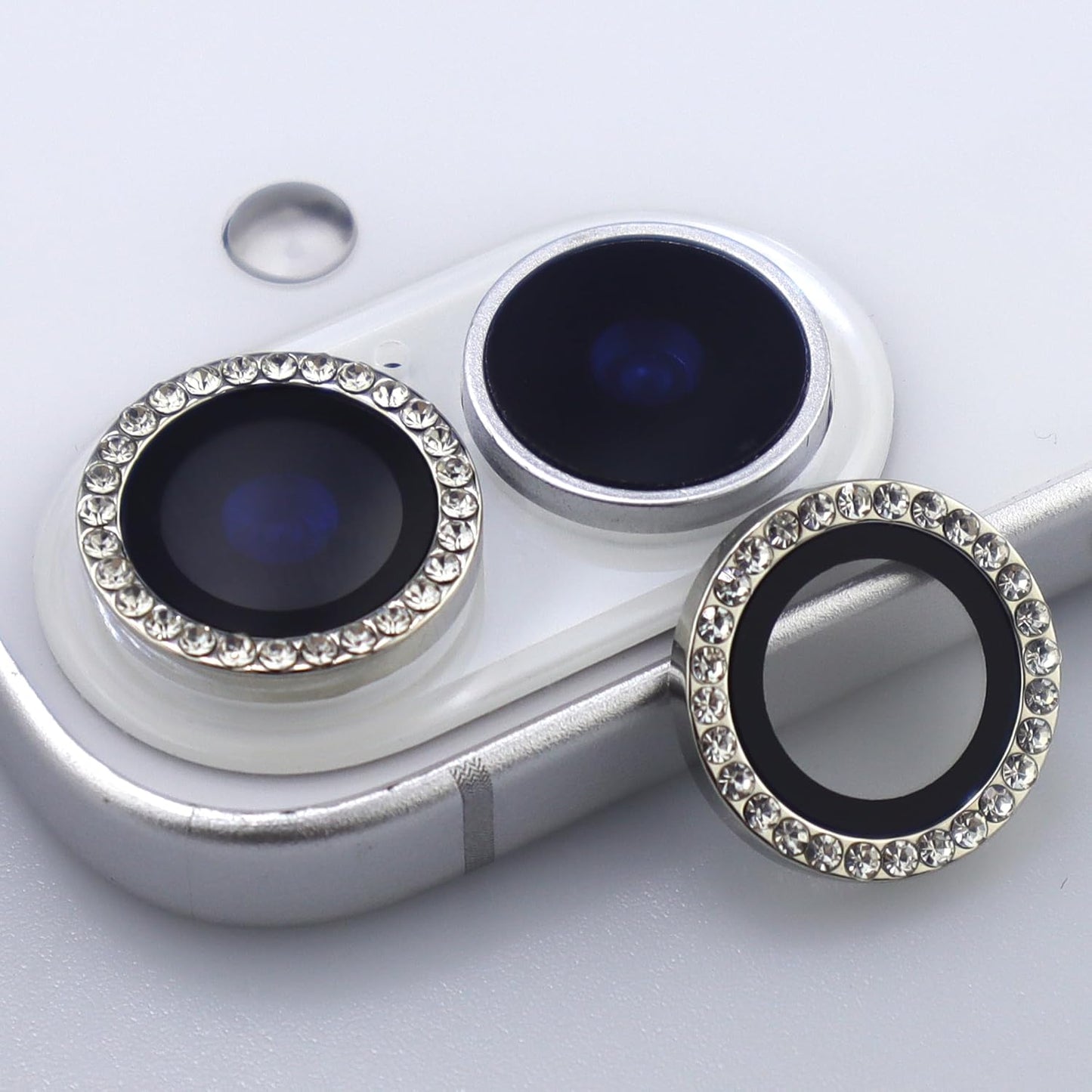 BONVAN 17 for iPhone Camera Lens Protector Bling Glitter Diamond Metal Crystal Tempered Glass Screen Accessories