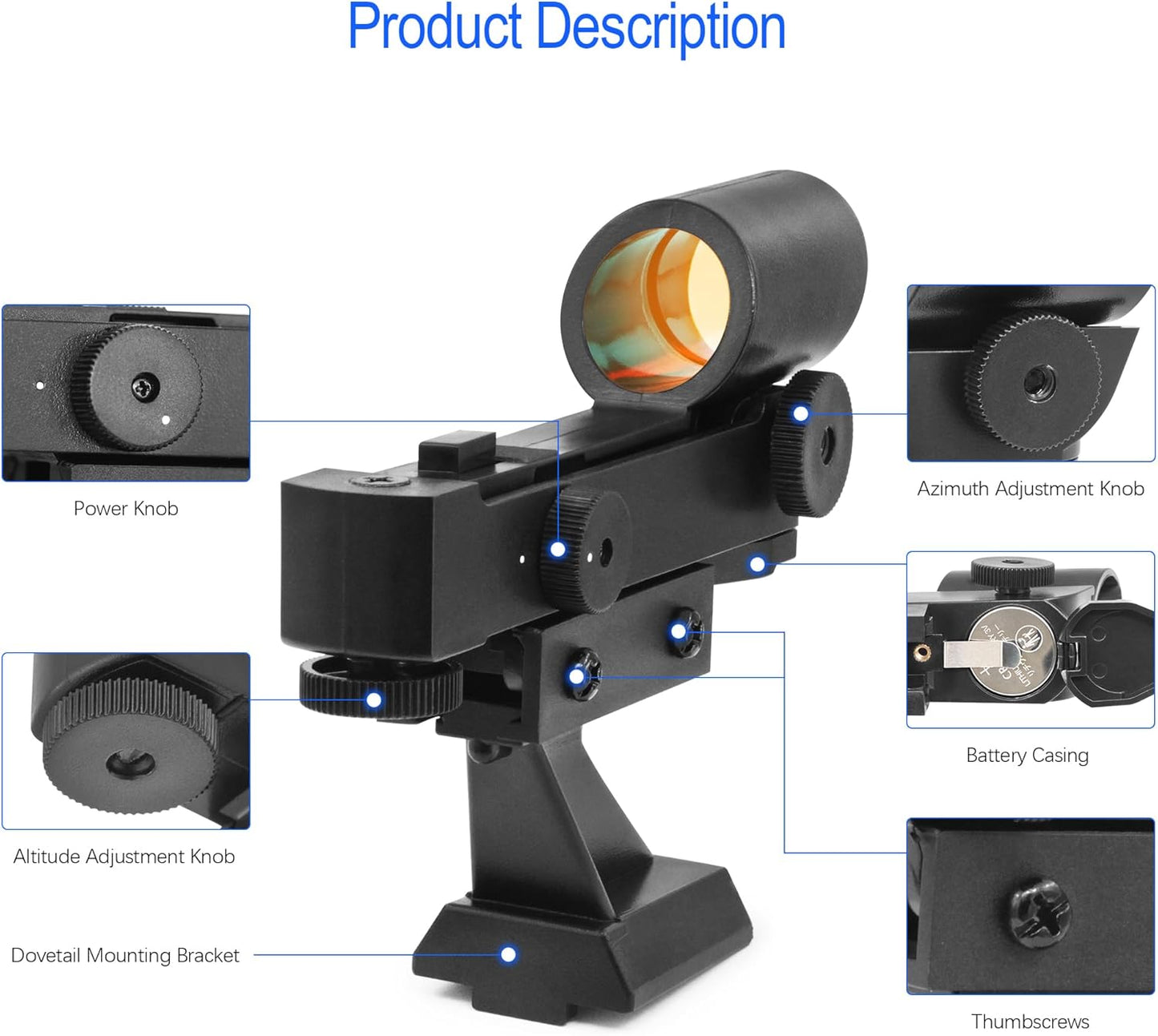 Astromania StarPointer Finderscope for Astronomical Telescopes Reflex Viewfinder, Red Dot Finder Scope Sight Telescope