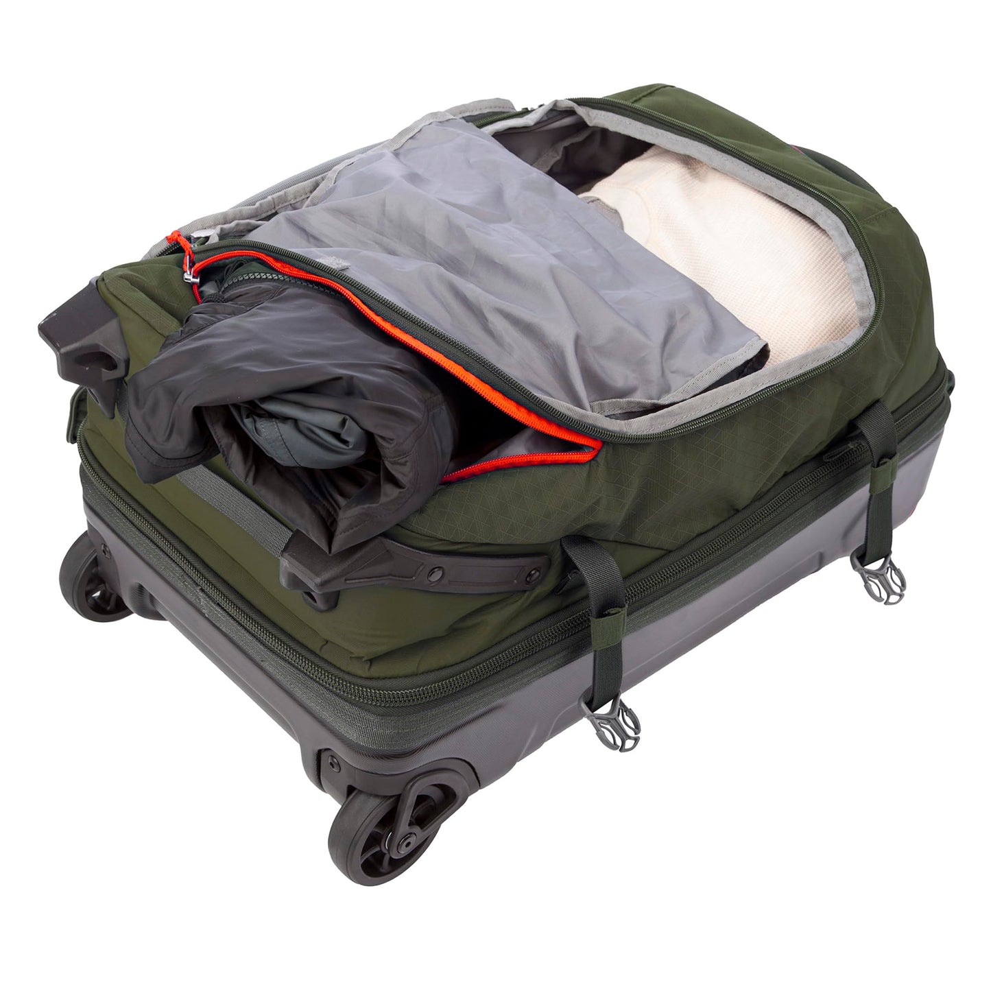 Eddie Bauer Expedition Rolling Duffel Bag with Wheels | Travel | Carry-On | Luggage | Rugged | Durable - Dark Thyme, 22"