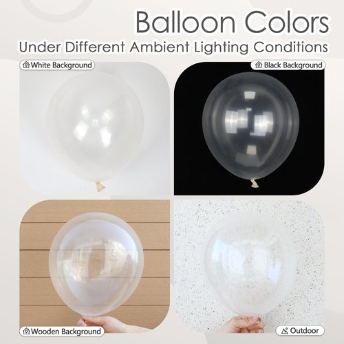 Clear Balloons 12 Inch - Transparent Latex Balloons 50pcs for Baby Shower & Birthday Party Decorations
