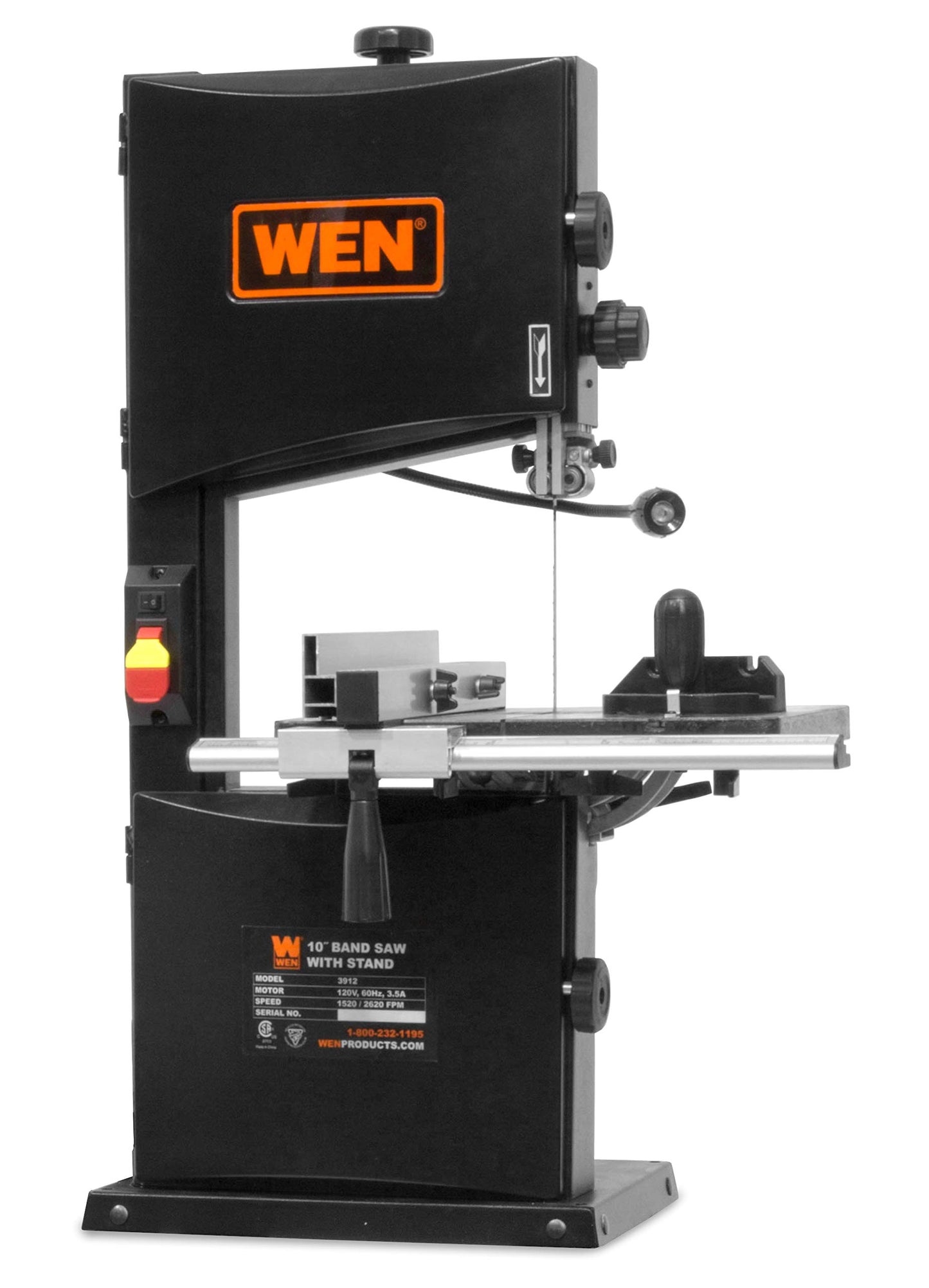 WEN Band Saw with Stand, 10-Inch, 3.5-Amp, Two-Speed (BA3962) & 6502T 4.3-Amp 4 x 36 in. Belt and 6 in. Disc Sander with Cast Iron Base