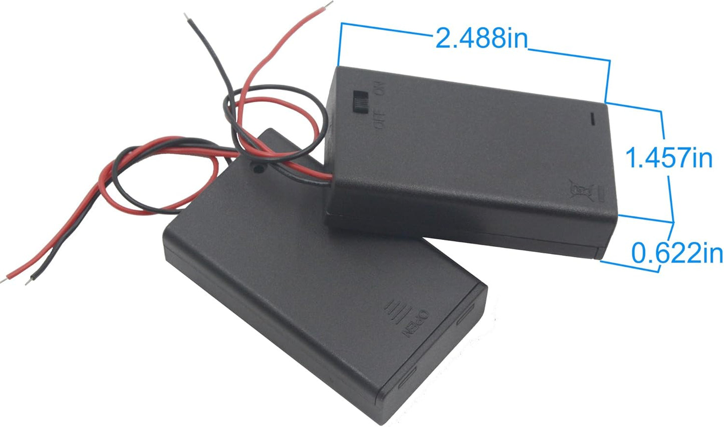 LampVPath (Pack 3) 3 4.5V 3X 1.5V of AAA Battery Holder with Switch, Battery Holder with Switch, AAA Battery Holder