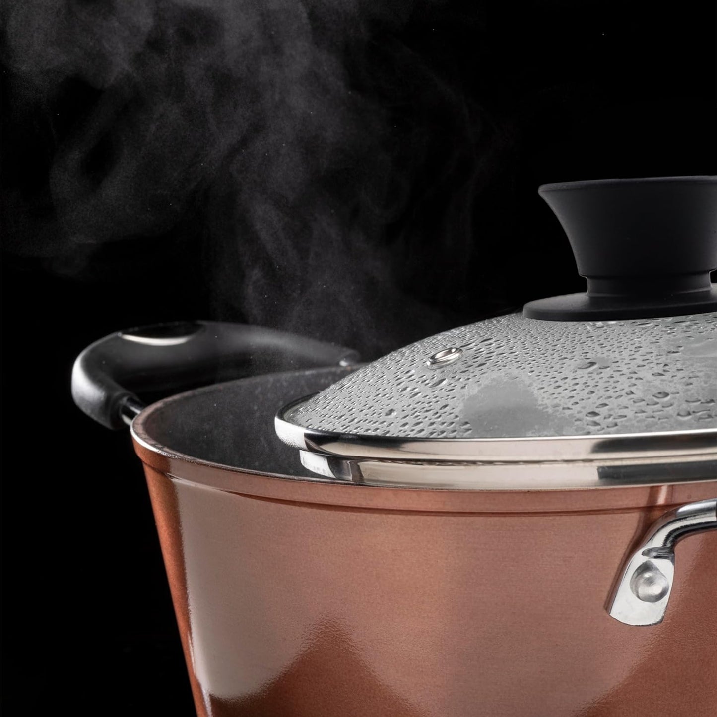 HEVSTIL Universal Lid for Pots, Pans and Skillets,6inch /15cm Clear Glass Pot Lid with Heat Resistant Silicone Handle Glass Replacement Lid for Frying Pan, Frying Pans,Pan Lid, Cast Iron, CrockPot