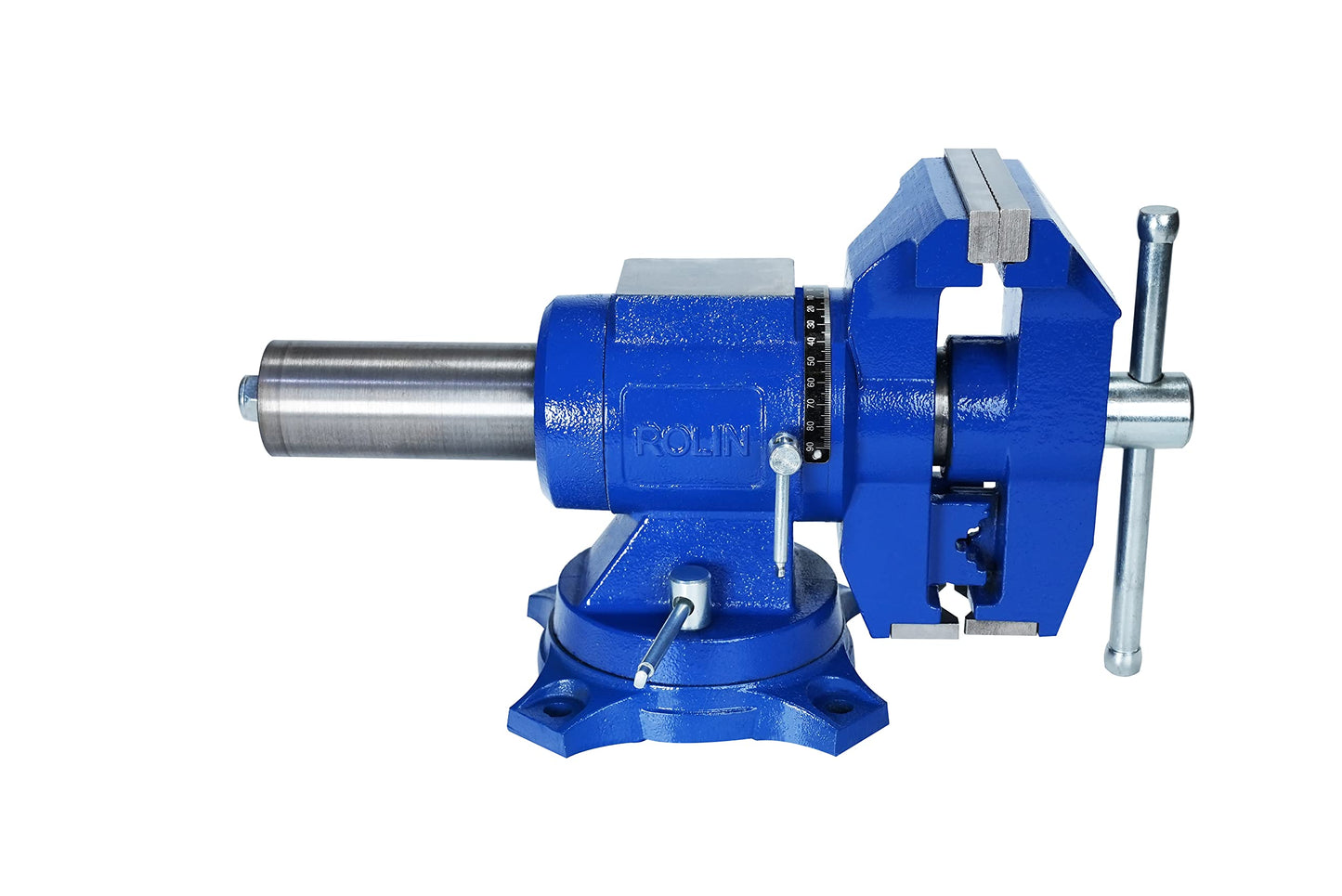 Rolin Vise 5 Inch Multi-Function Vises With Anvil Blue Bench Vise Heavy Duty Tools 360 Degree Swivel Base