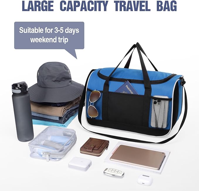 BuyAgain Duffle Bag, 17" Small Travel Carry On Sport Duffel Gym Bag.