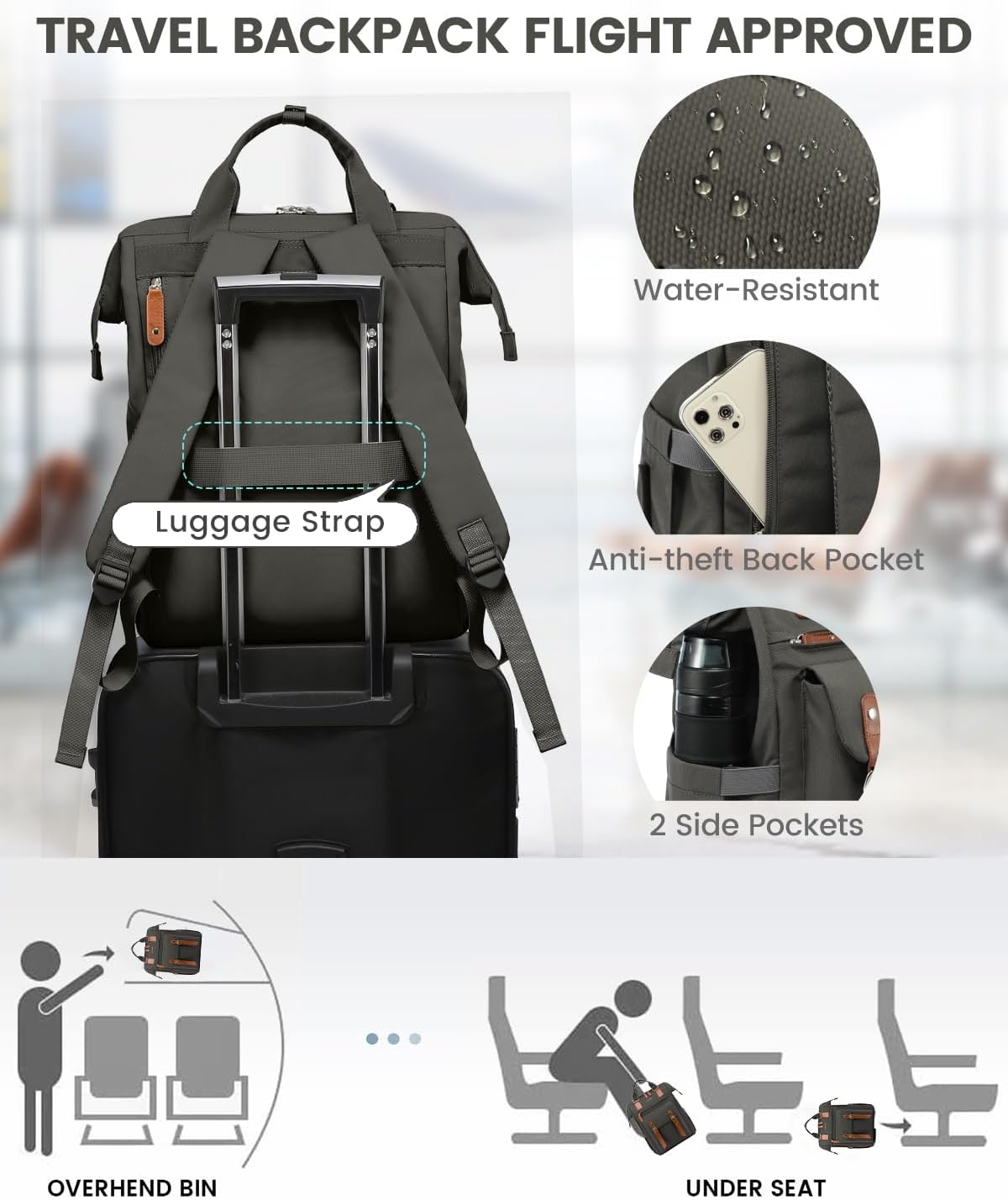 Backpack Commuter Backpack Backpack 17 Inch, LOVEVOOK Laptop for Women Work Travel Business Computer Bag Teacher Doctor