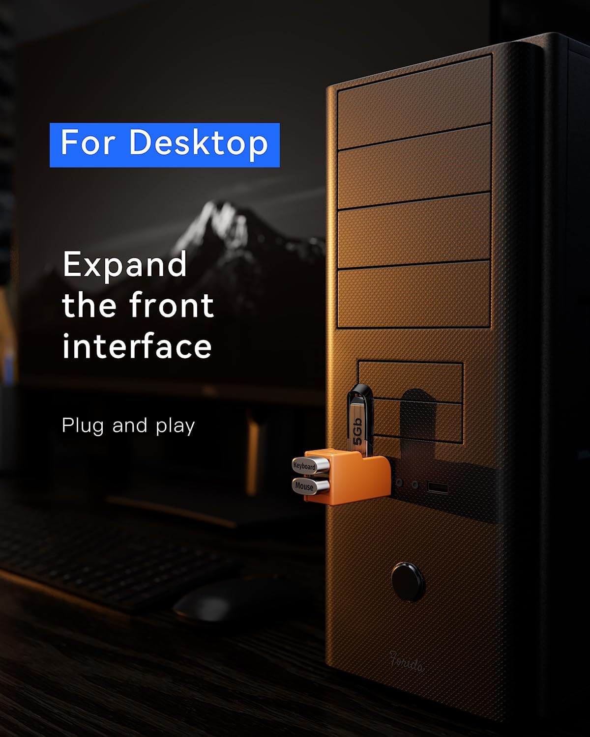 FORIDA 3 3.0 2 2.0 1 USB-3.0 Ports USB hub, USB Splitter to USB Out Ports and Port, Portable USB Adapter for Keyborad