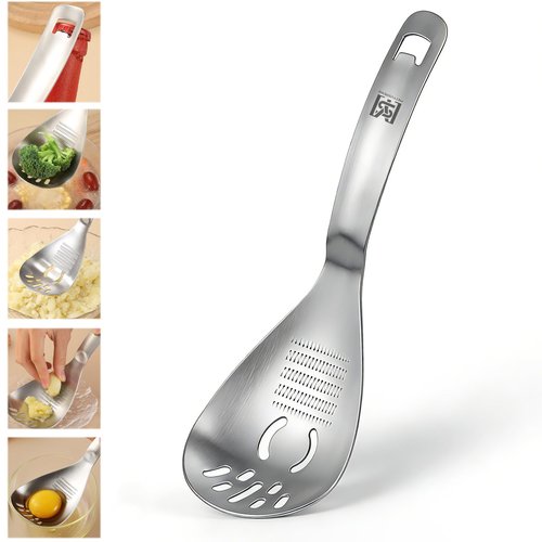 5 in1 Egg Separator For Raw Eggs With Potato Masher Multifunction Cooking Spoon, Egg Yolk Separator, Grater Plate, Bottle Opener & Slotted Spoon - 304 Stainless Steel, MEIYUSHENG