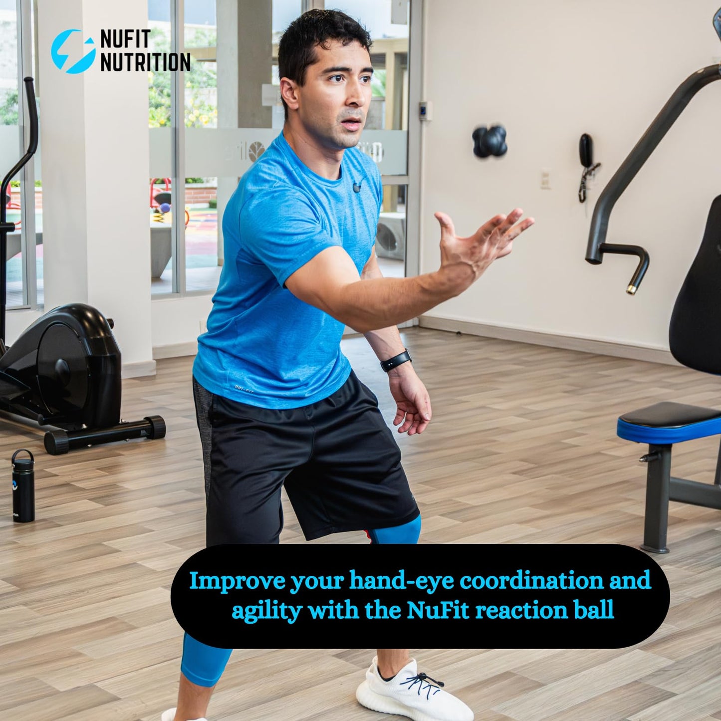 NuFit Sports Reaction Speed and Agility Training Ball - Baseball, Soccer, Volleyball, Basketball, and Tennis Reflex Trainer Equipment One Size