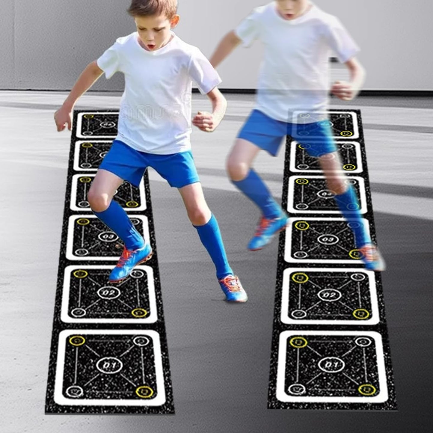 GYHPD Rubber Agility Ladder 8.8 Ft Non-Slip Speed Agility Training Ladder Pad for Soccer Football Footwork, Workout Ladder for Soccer Football Tennis Boxing Training, Agility Training Equipment