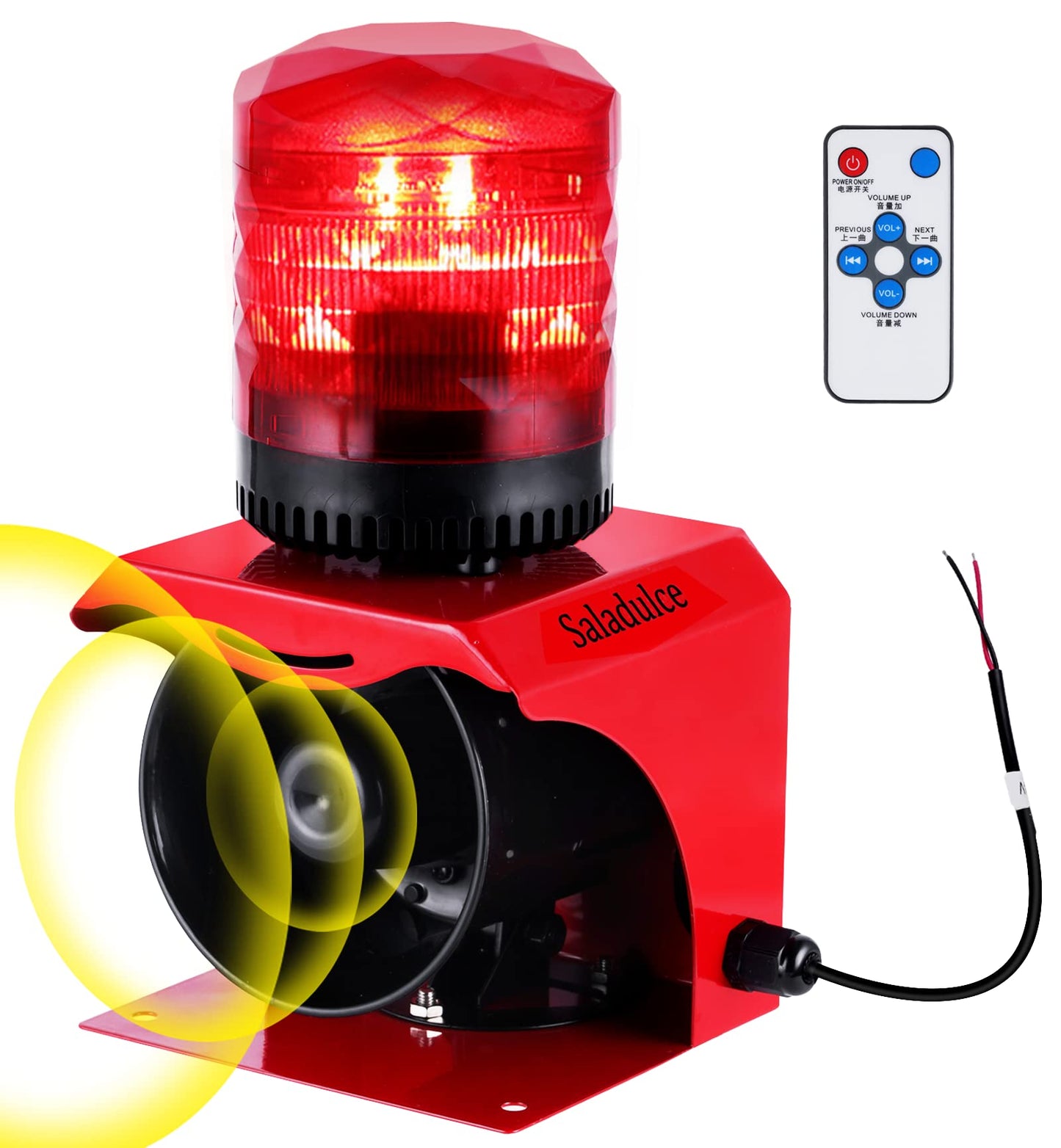 120dB Industrial Siren Alarm, IP65 Outdoor Sound and Light Alarm,, Adjustable Volume & Tone for Home, Office, Factory, Warehouse (Industrial, 12, V)