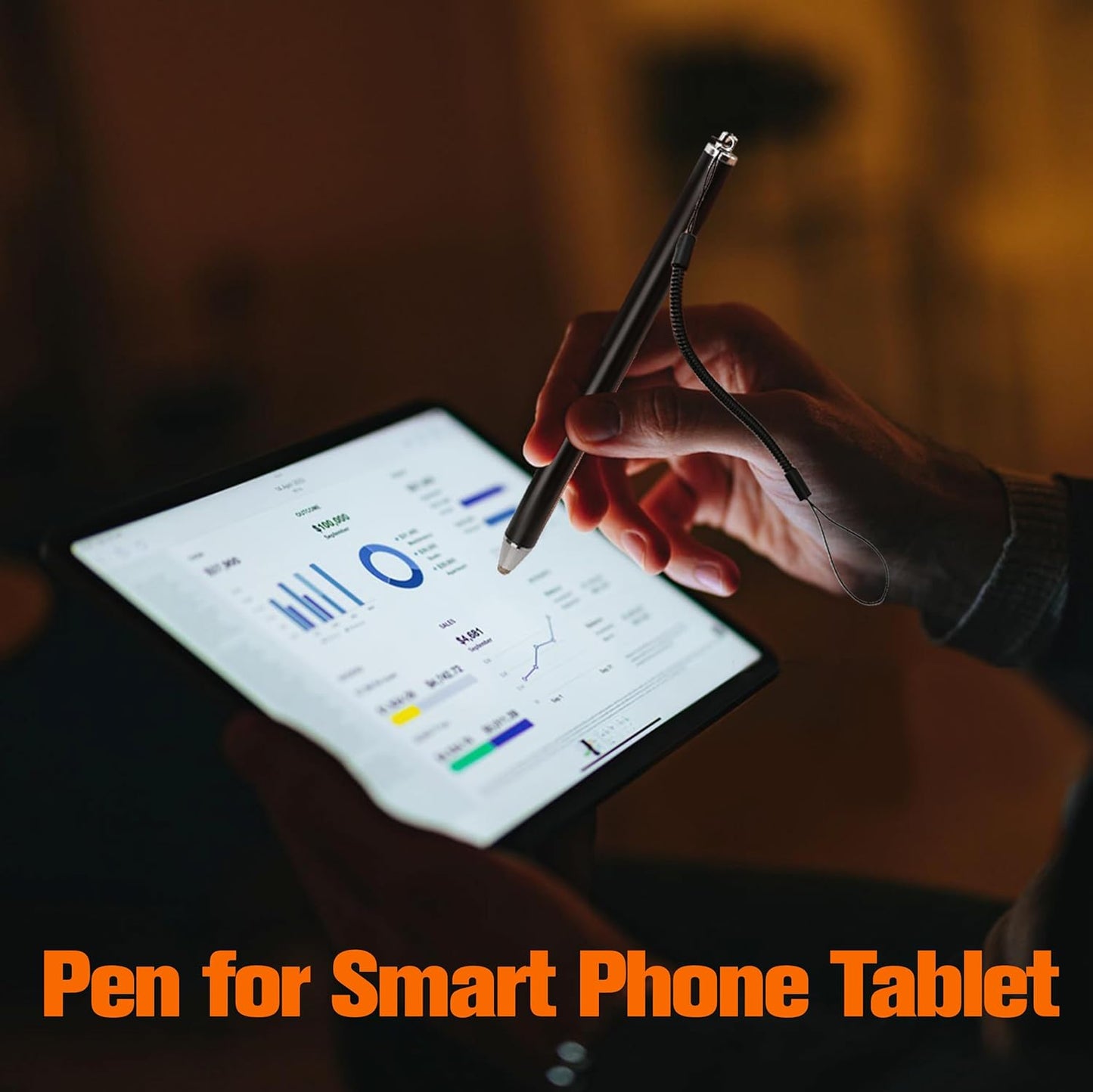 BuleVina Stylus Pens for Touch Screens with Tether Lanyard, Anti-Lost Fibre Stylus Mesh Fiber Tip, High Sensitivity