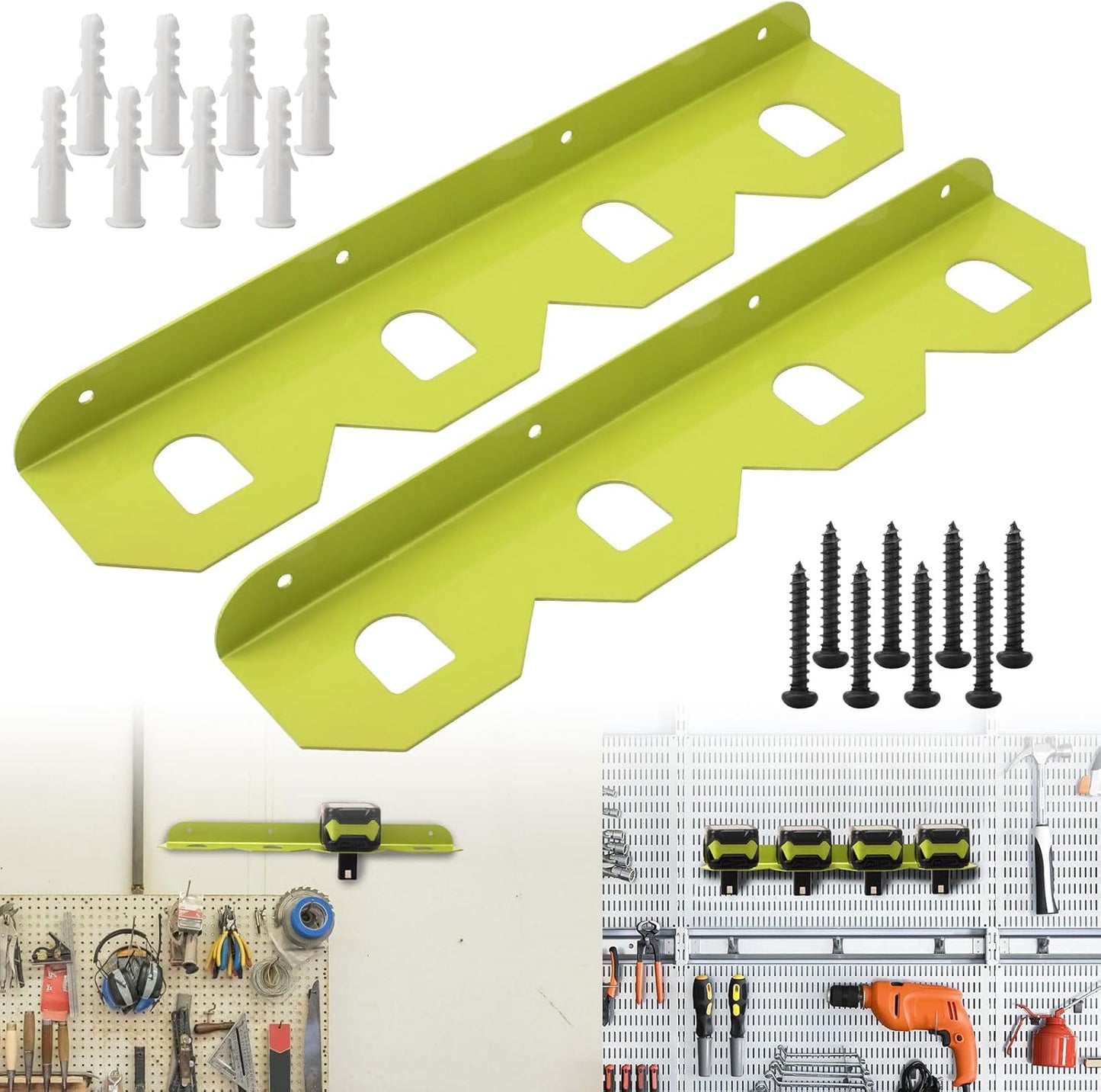 AMTHKNO 2 4 18V Pcs Upgrade Aluminum Alloy Battery Holder Slot Mounting Organizer Compatible with RYOBI NiCAD NiMH