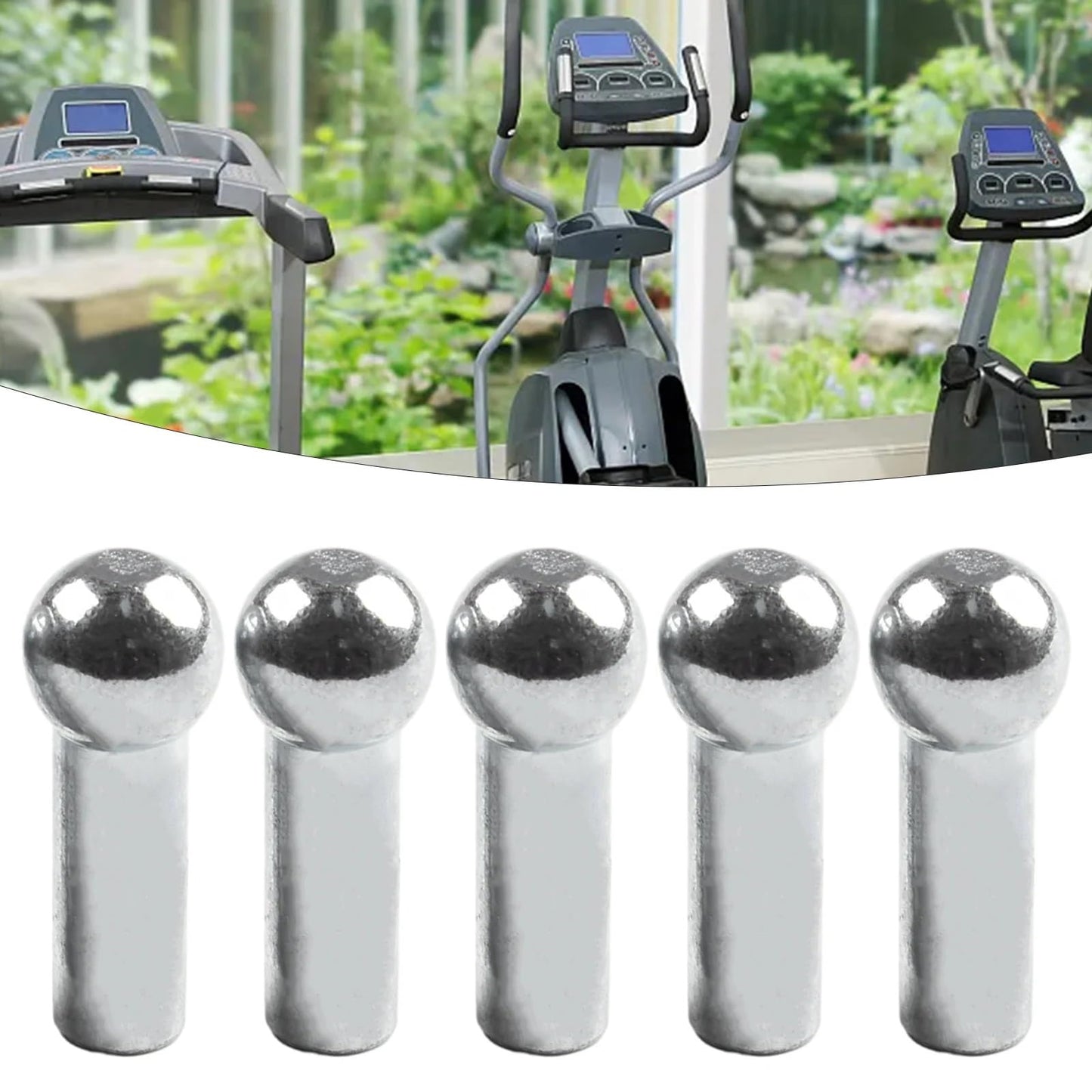 SquEqu 5 Pack Pulley Cable Ball Stopper Terminals End Joint Attachment Parts for Gym Weight Lifting Machine Fitness Equipment Running Yoga (for Diameter 6mm Wire)