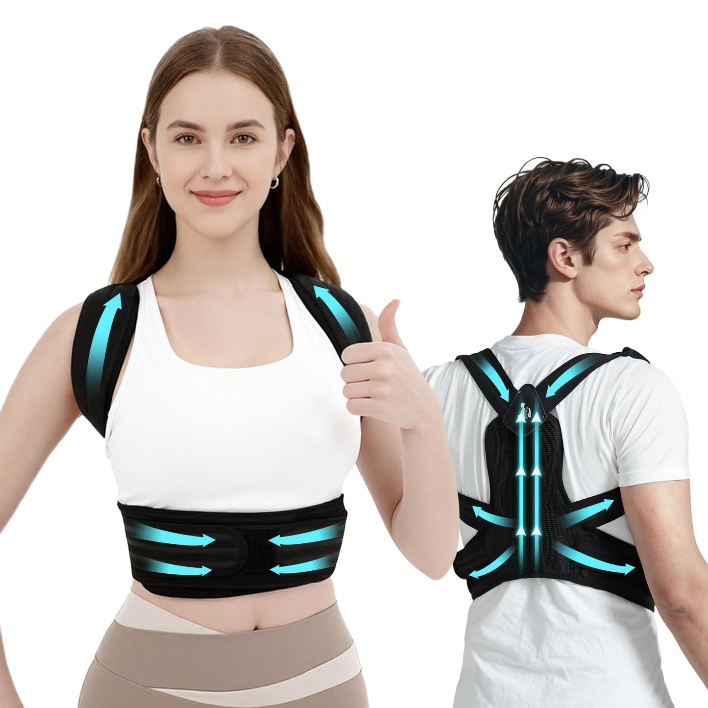 DEZIYUA Posture Corrector Back Brace for Women and Men, Shoulder Straightener, Adjustable Back Support Brace, Back Pain Relief – Slouching, Scoliosis, Hunchback, Hump, Thoracic, Spine Alignment – with Adjustable Shoulder Straps, Posture Support. Posture C