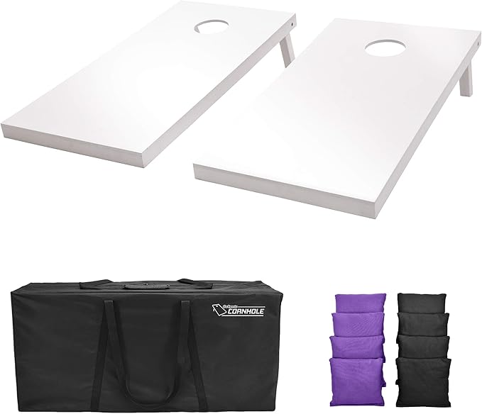 GoSports 4 ft x 2 ft Regulation Size Wooden Cornhole Boards Set - Includes Carrying Case and Over 100 Optional Bean Bag Colors