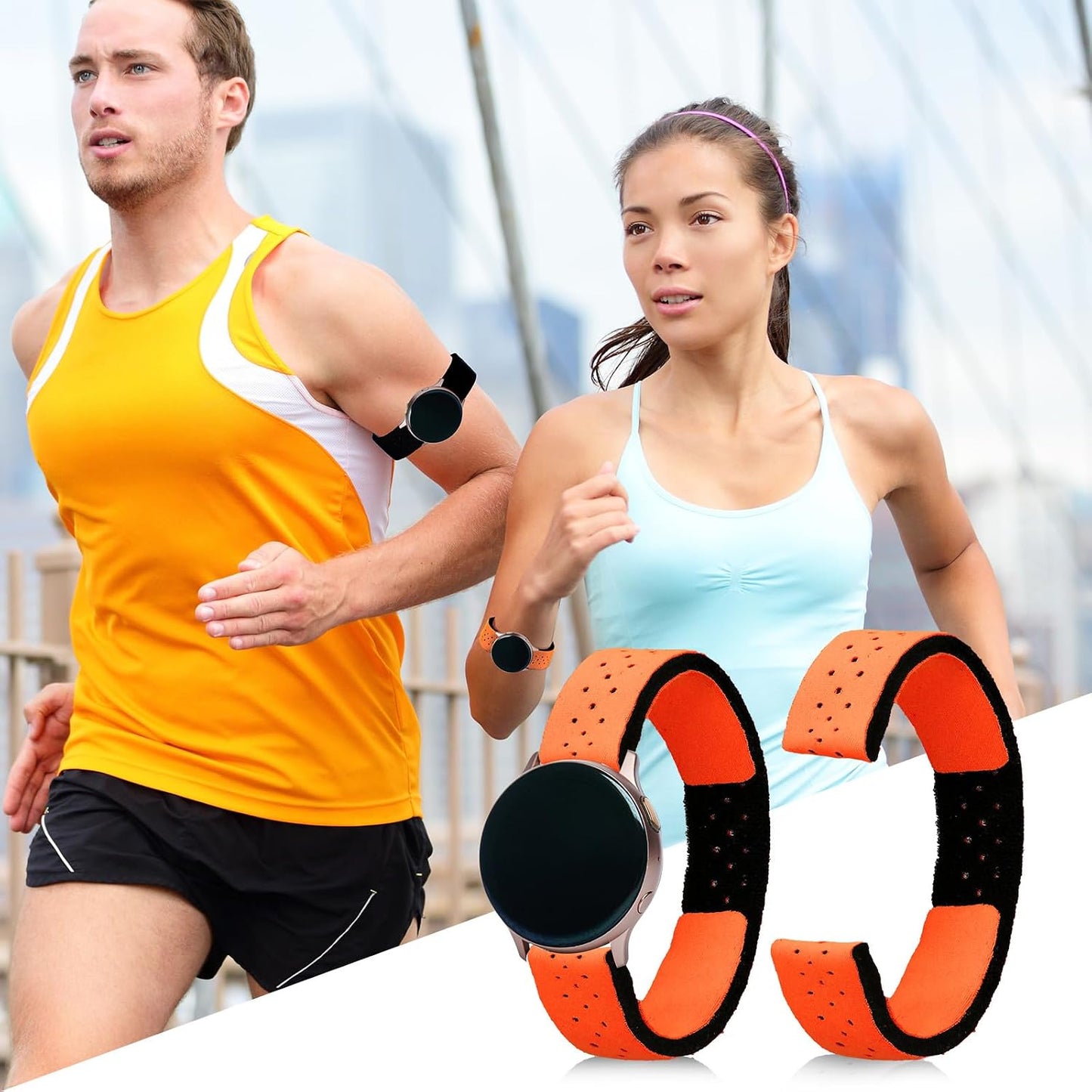 4 Adjustable(0.8 14.2 Inch,Orange) Oudain Pcs Heart Rate Monitor Replacement Strap Band, Soft Heart Rate Monitor
