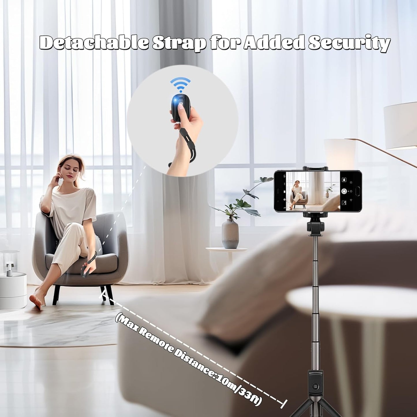 VYVIYON (2 Pack) Bluetooth Camera Remote Shutter for iPhone and Android Smartphones, Rechargeable Wireless Phone Remote