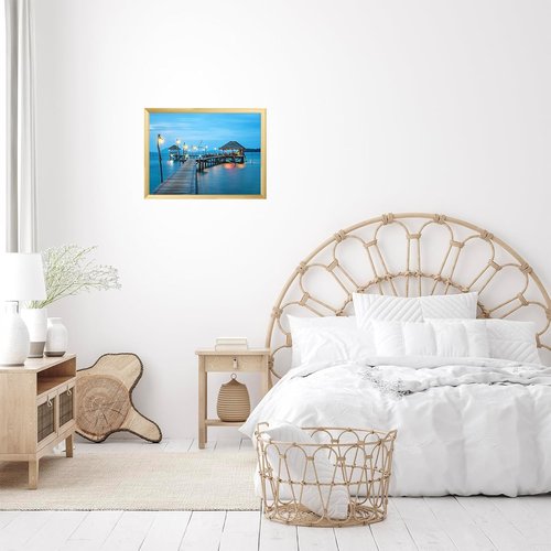 JCJMY Gold Picture Frame 9.5x13 - Wall Mounting Horizontally or Vertically | Shatter-Resistant Plexiglass