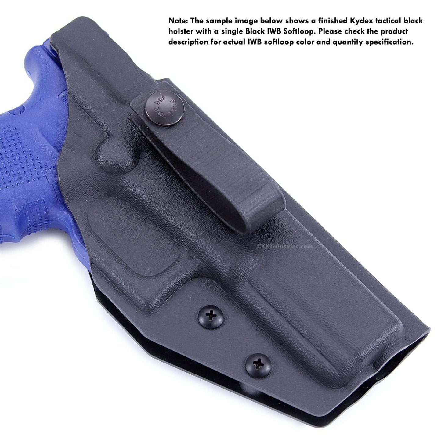 IWB Soft Belt Loops - Black – w/Heavy Duty Rubberized Nylon Pull-The-Dot Security Snaps & Mounting Hardware - Holster Loops for IWB Carry - (Fits 1.25" to 2.00" Belts (Adjustable) - (Pair)