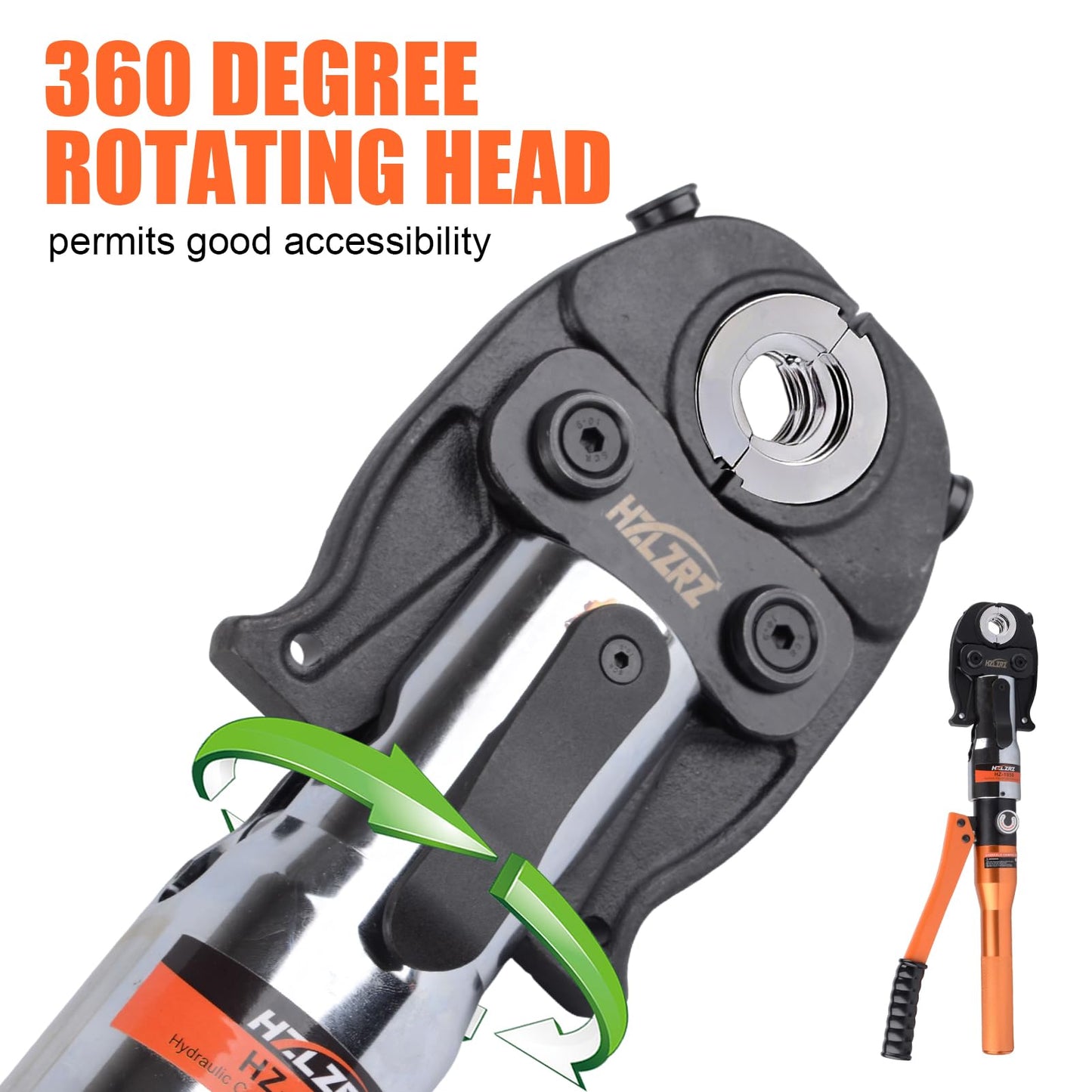 HZLZRZ ProPress Tool Copper Tube Fittings Hydraulic Copper Pipe Crimping Tool with 1/2,3/4 and 1 inch Jaws and Stainless Steel Pipe Cutter and Deburring Tool,Suit for Narrow Space and Tee Fittings