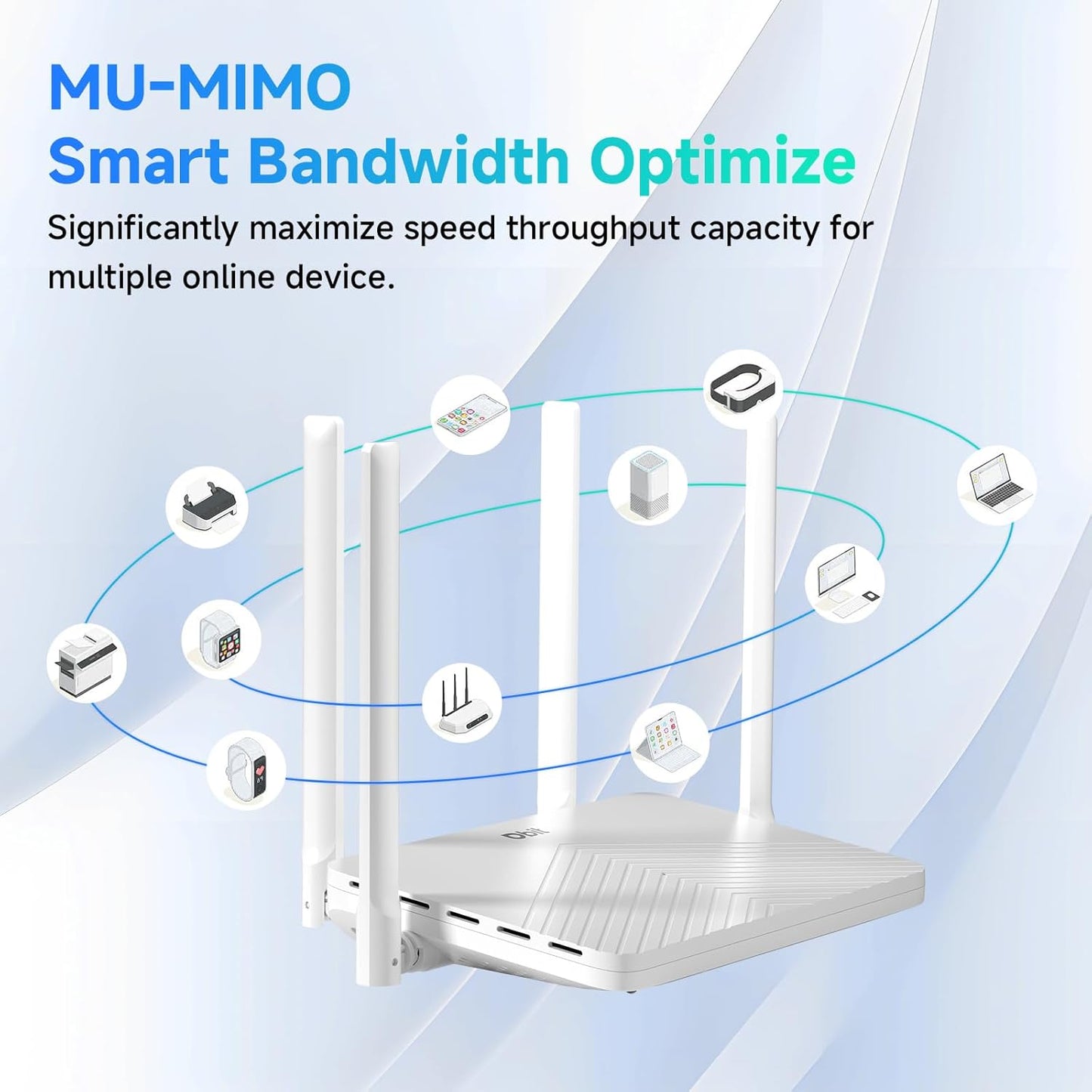 DBIT AC1200 2.4GHz +5GHz 4 4 5dBi (T18-21K) WiFi Router Dual Band MU-MIMO Wireless Internet Router with Gigabit