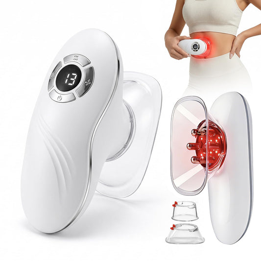 Poeruo 5-in-1 Face & Body Sculpting Machine, Gua Sha & Vacuum Cupping Massager, Lymphatic Drainage, Anti-Cellulite & Skin Firming Care for Belly, Arms, Legs, Waist & Back