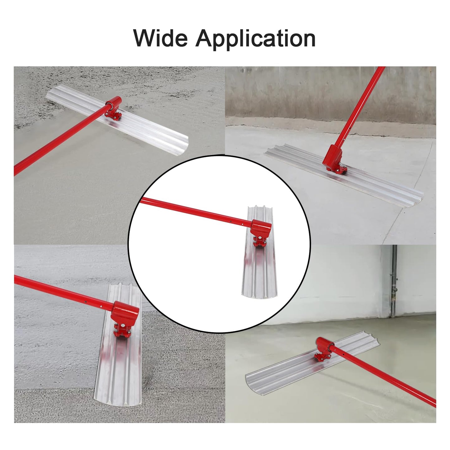 48" x 8" Magnesium Bull Float, Aluminum Alloy Concrete Finishing Tool with Adjustable Bracket & 4 Handles, Round End Concrete Float Kit for Professional & DIY Use