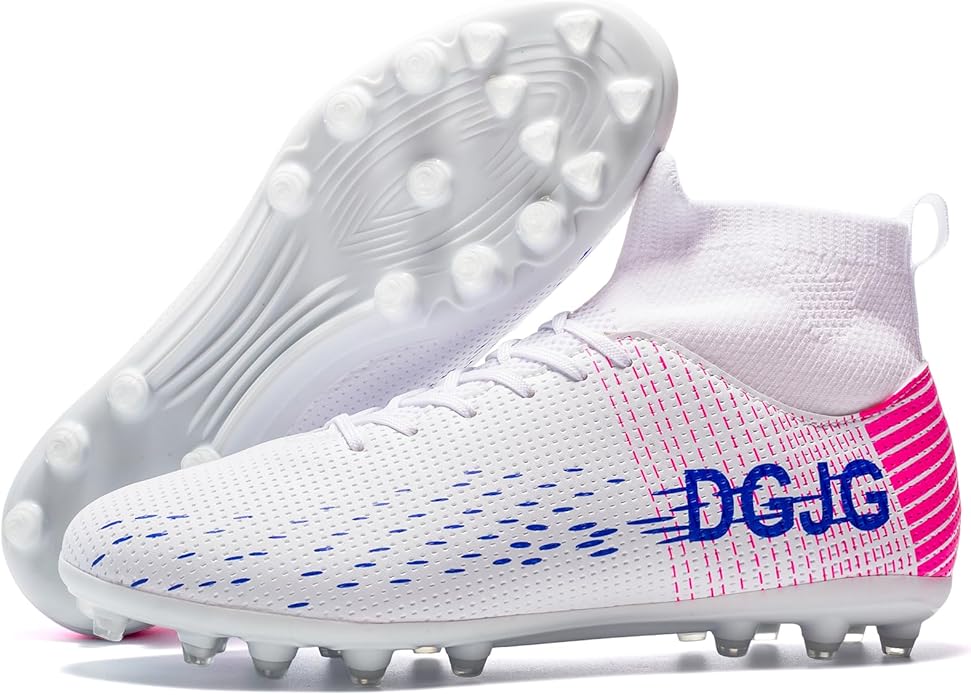 Youth Soccer Cleats Mens Training Football Cleats Lightweight Womens High-top Soccer Shoes AG, Tacos de Futbol para Hombre