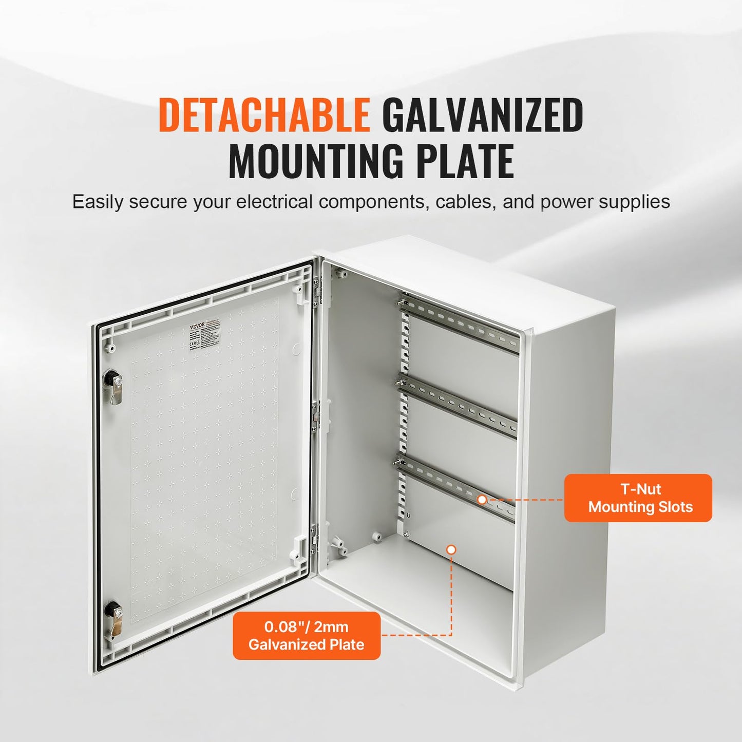VEVOR Electrical Enclosure Box,23.6''×19.7''×9.1'',Fiberglass Junction Box,IP66 Waterproof & Dustproof,Outdoor Electrical Box,with Mounting Plat