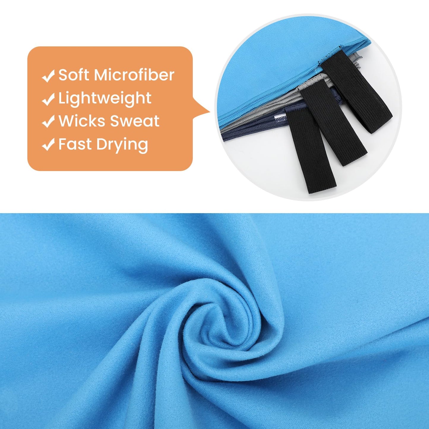 Yaozoon 3 Pack Gym Towel Men Women Quick Dry Microfiber Workout Gear for Body Sweat Sports Exercise Fitness Tennis Running Cycling Hiking Weight Lifting Yoga Towels(3 Pack)