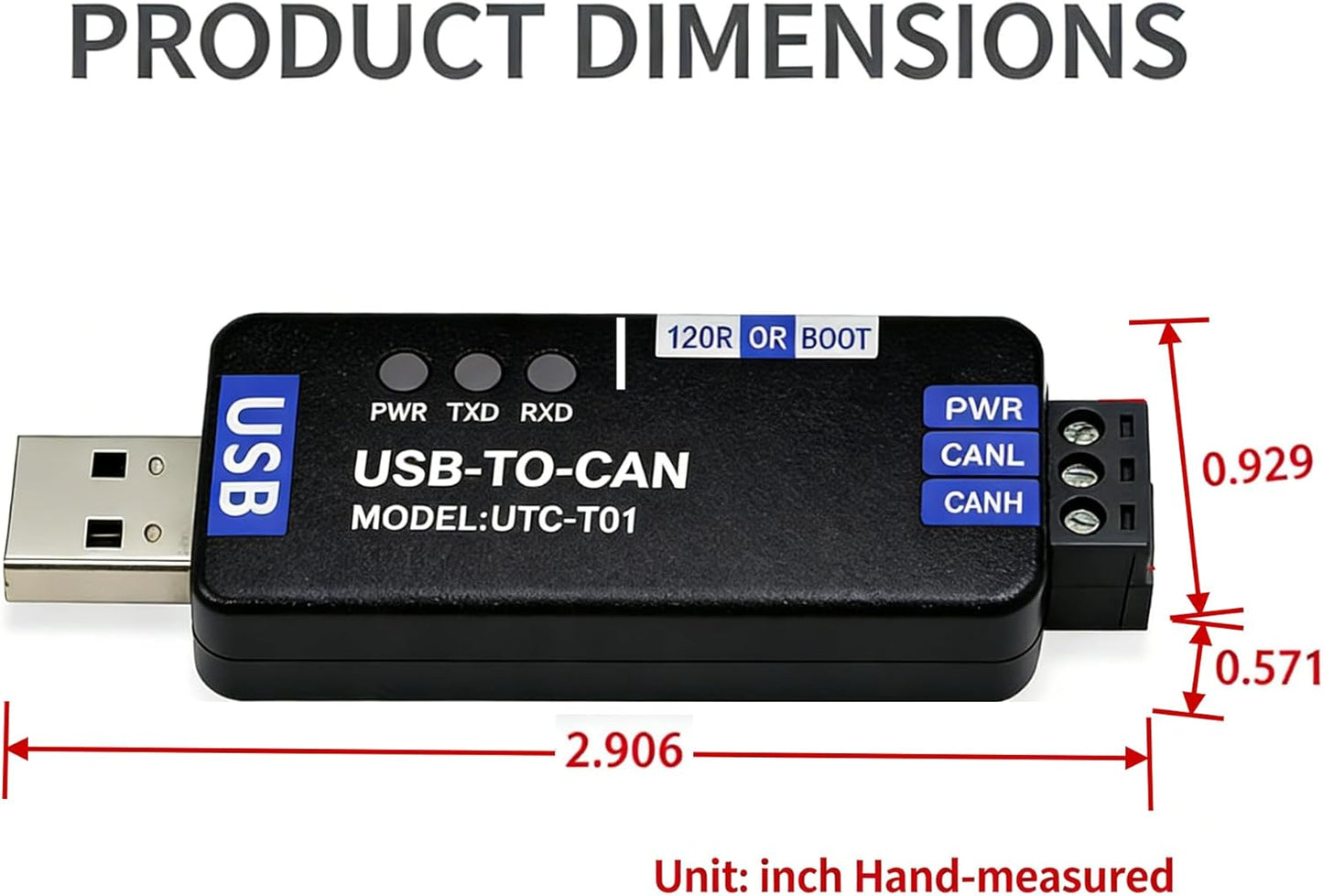 Xiusiyt USB to CAN Bus Converter with Preloaded PCAN Firmware - Ideal for Automotive & Industrial Robotics Applications