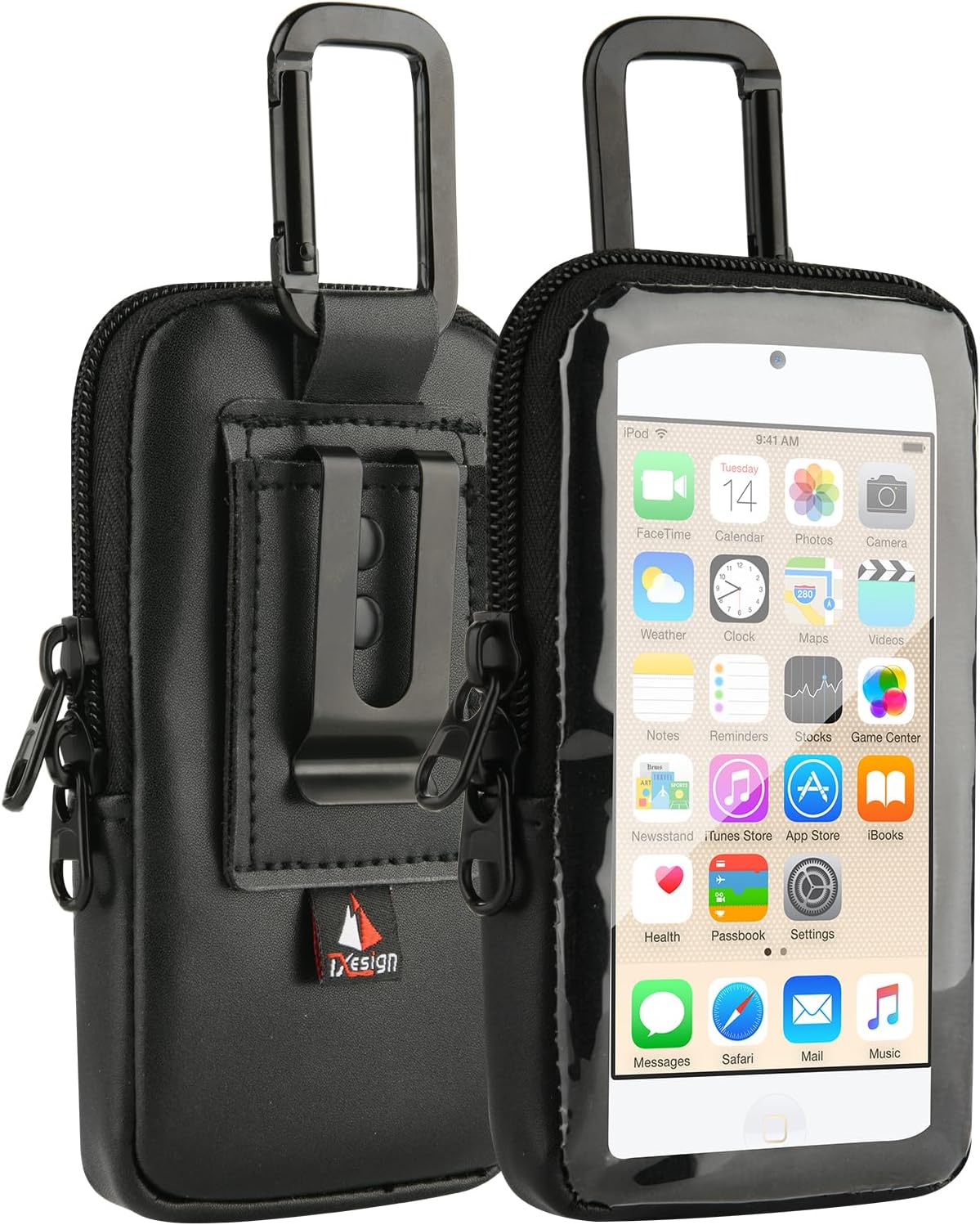 TXEsign 7th/6th/5th 5/5s/5c, MP3 MP4 (1 Pack) Travel Carrying Case Bag with Clear Window for iPod Touch Gen and iPhone