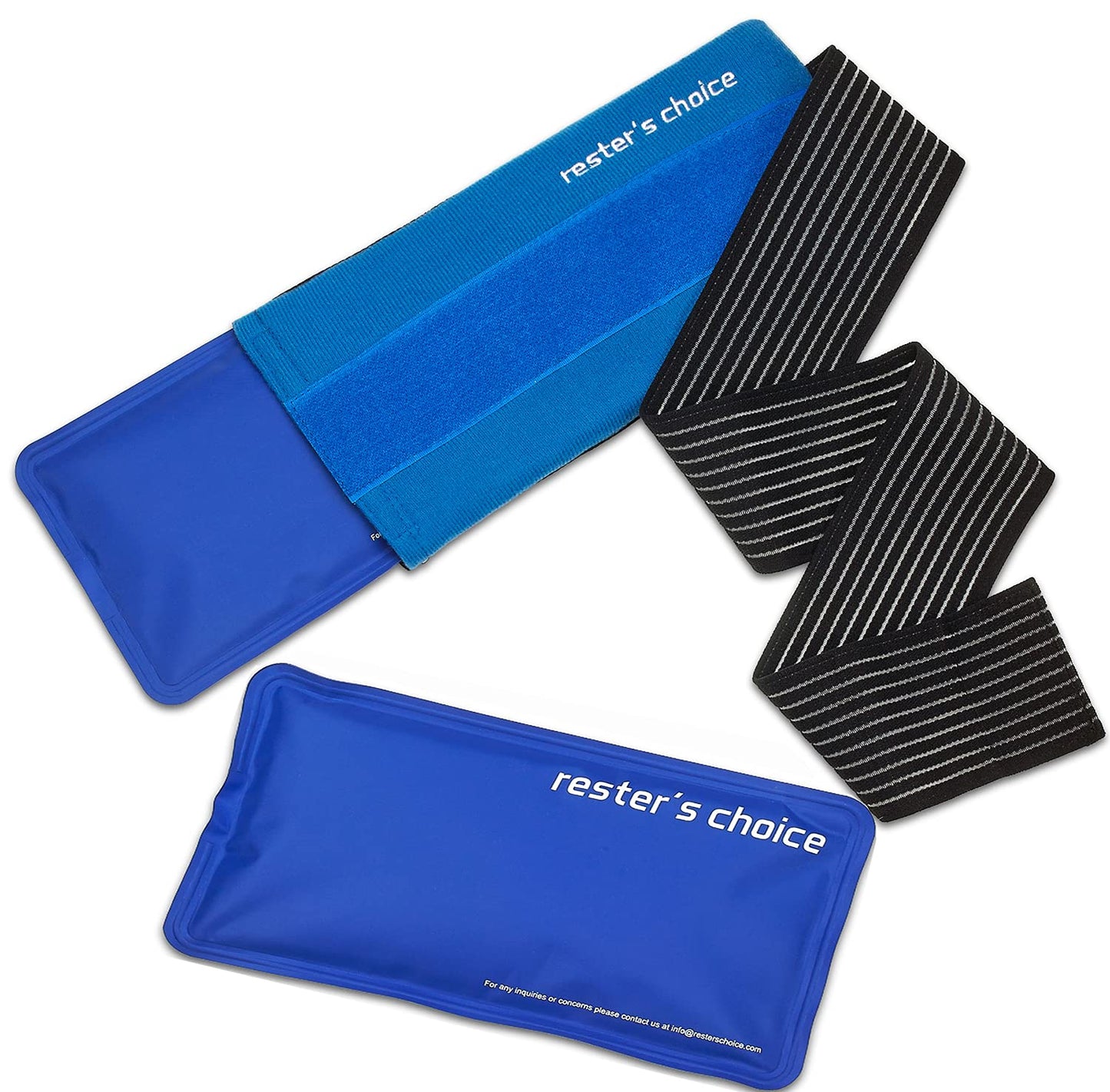 2 Soft Gel Ice Packs for Injuries Reusable with Extra Comfy Adjustable Cold Pack Wrap, Flexible Hot and Cold Compress