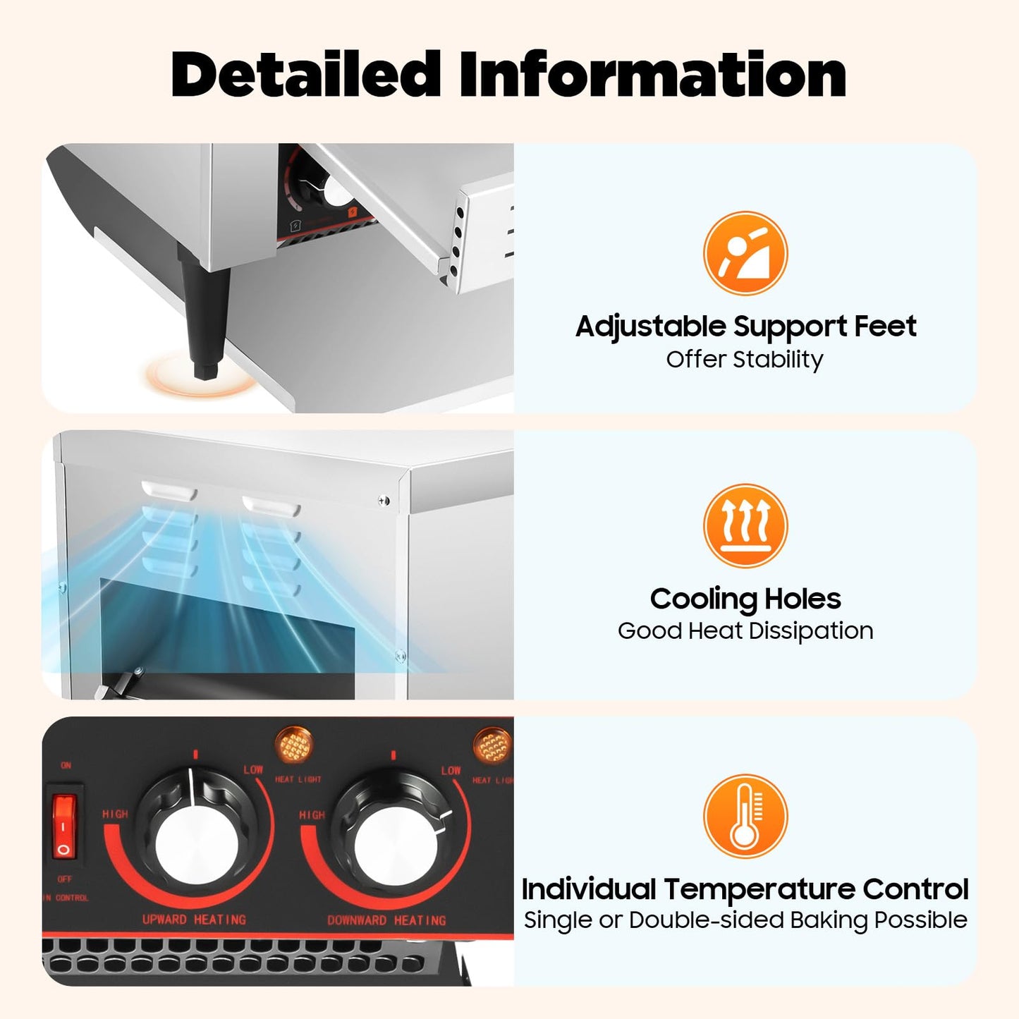 300 Slices/Hour Commercial Conveyor Toaster, 2200W Electric Restaurant Toaster for Toast Bun Bagel Bread, Heavy Duty Stainless Steel Industrial Toaster Oven for Café, Buffet, Bakery