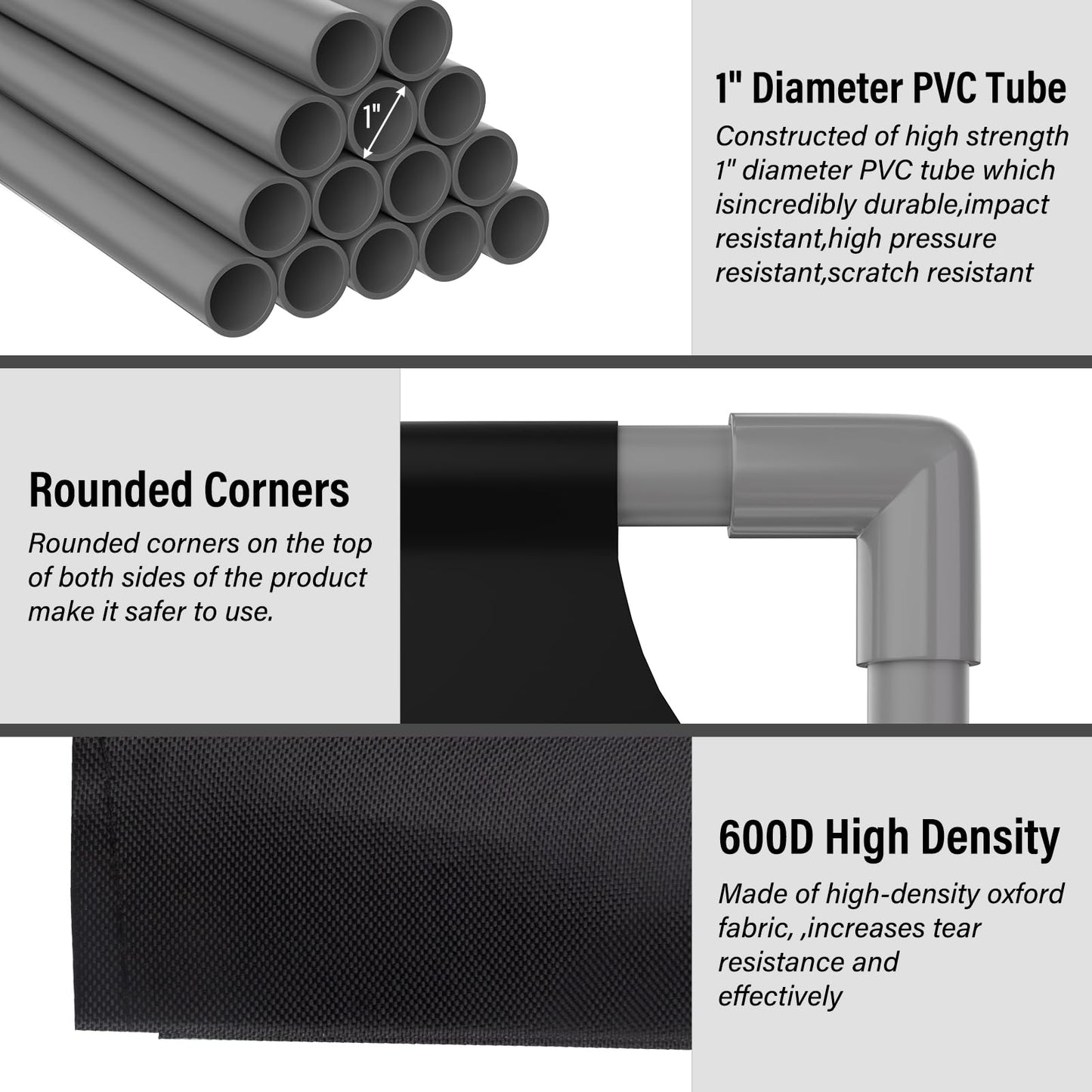 4 Panels Safety Barricade,7.8FT Removable Foldable Security Gates Barrier with Heavy Duty PVC Frame, Black Color Easier to Identify, Crowd Control Restricted Area Pedestrian Barricade Traffic Fence