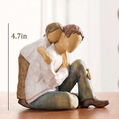 NAN ZAI NAN FANG Father-Daughter Figurine - Personalized Resin Sculpture for Dad | 4.7” Hand-Painted Gift