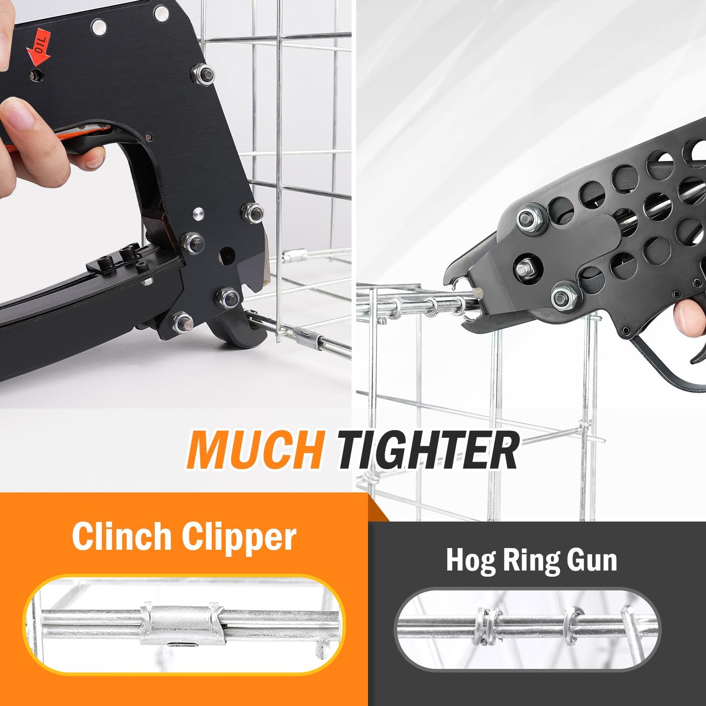 KAMSIN SM66T Pneumatic Clinching Clipper with 1120 PCS Galvanized CL-72 Clinch Clips for Spring Mattress, Car Seat