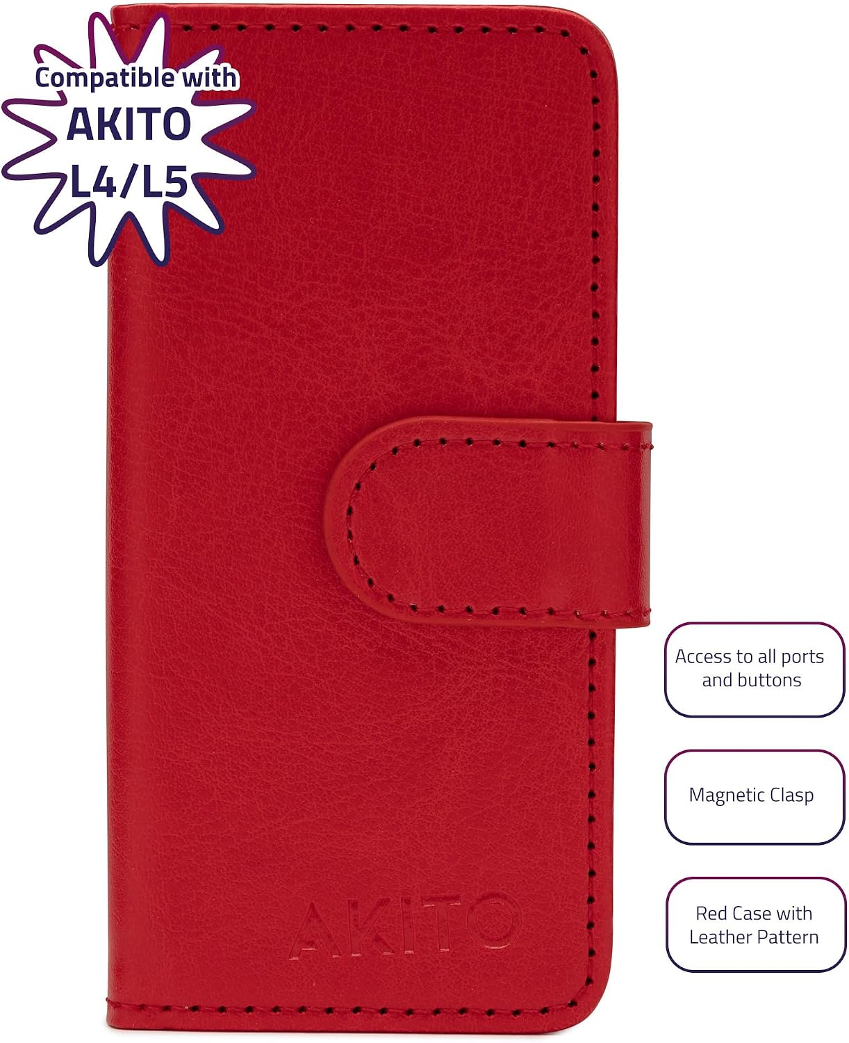 Akito 16GB L4/L5 MP3 TPU Case for Kosher Players (Red)