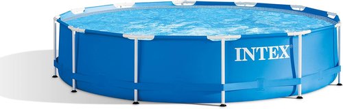 INTEX Above Ground Pool Set - 12 ft x 30 in Round Swimming Pool with Steel Frame & 530 GPH Pump