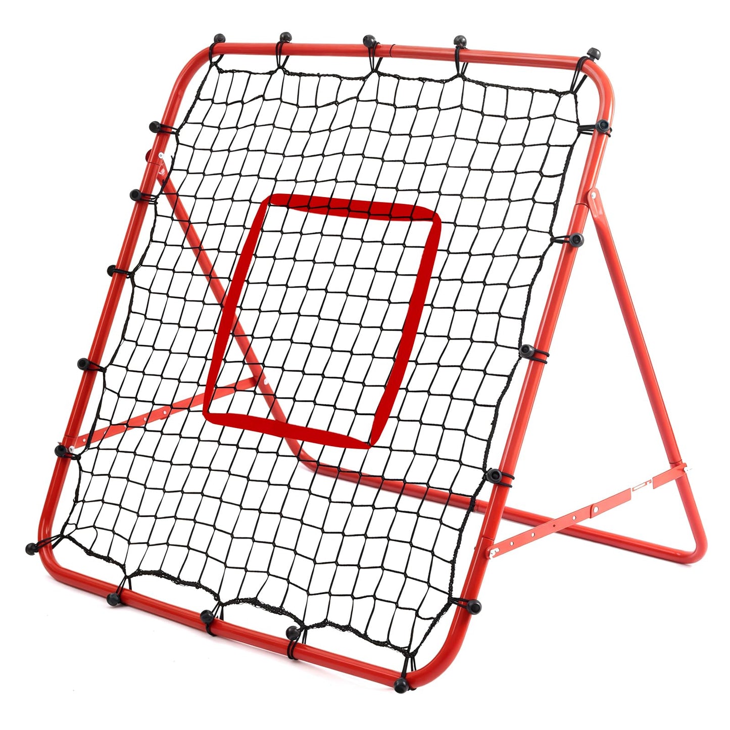 Amazing Tour Adjustable Soccer Rebound Net | Soccer Trainer with Steel Frame | Portable Folding Rebounder for Passing & Shooting Practice | Outdoor Sports Equipment for Youth & Adult, Red