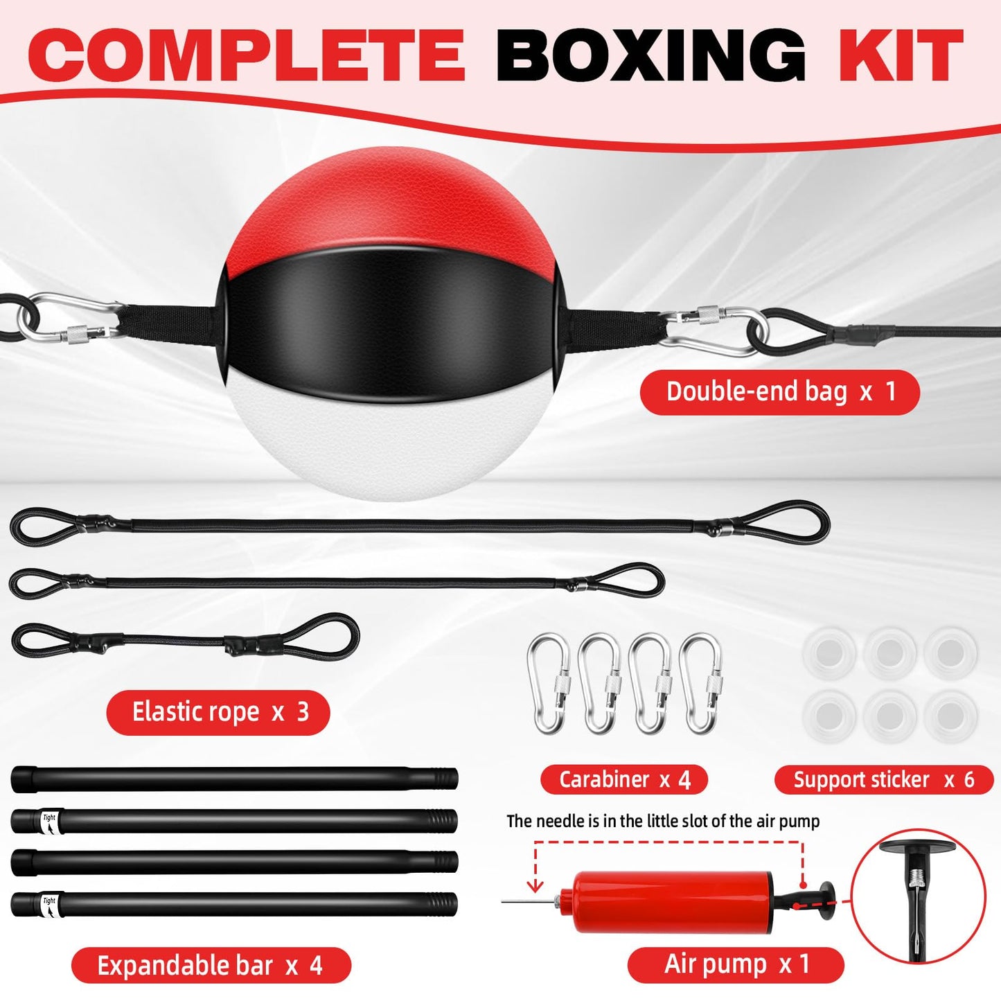Doorway Punching Bag Double End Bag for Boxing, No Wall Installation Boxing Reflex Training Set with Bungee Cords, Double End Punching Ball Speed Bags Striking Equipment for Home & Gym