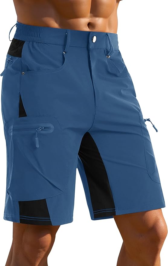 CRYSULLY Men's Hiking Cargo Shorts Outdoor Summer Lightweight Quick Dry Casual Shorts with 5 Pocket