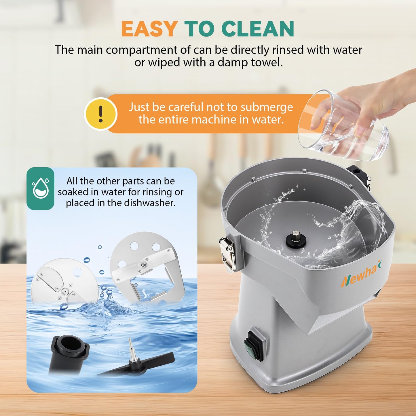 Newhai Upgraded 4 In 1 Electric Vegetable Dicer Slicer Shredder Strip Cutter Commercial Vegetable & Fruit Chopper Multifunctional Automatic Veggie Cutter for Onion Potato Cabbage Lemon, 200W, 110V