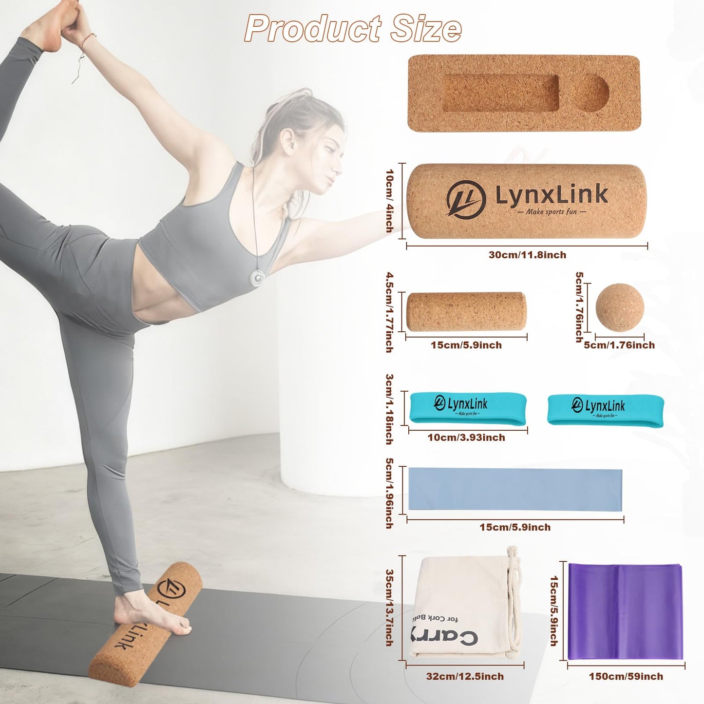 Cork Balancing Board Foot Restoration and Balance Kit with Massage Ball & Resistance Bands – Plantar Fasciitis Recovery, Improve Foot Health | Sports & Outdoors Balance Boards