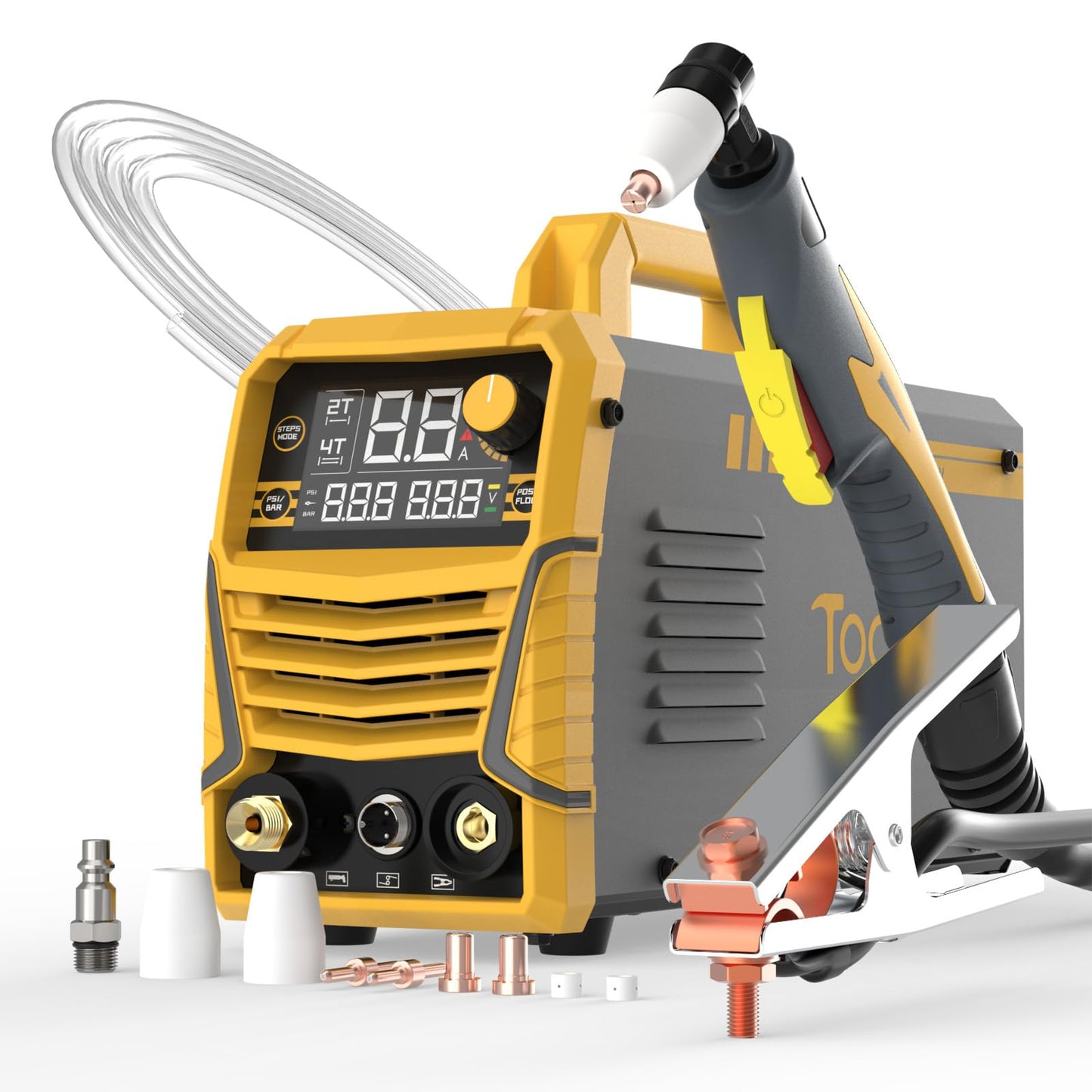 TOOLIOM Large LCD Display Plasma Cutterï¼, 50A Dual Voltage 110V/220V Metal Cutting Machine with Air Pressure Display and 2T/4Tï¼, 1/2" Clean Cut