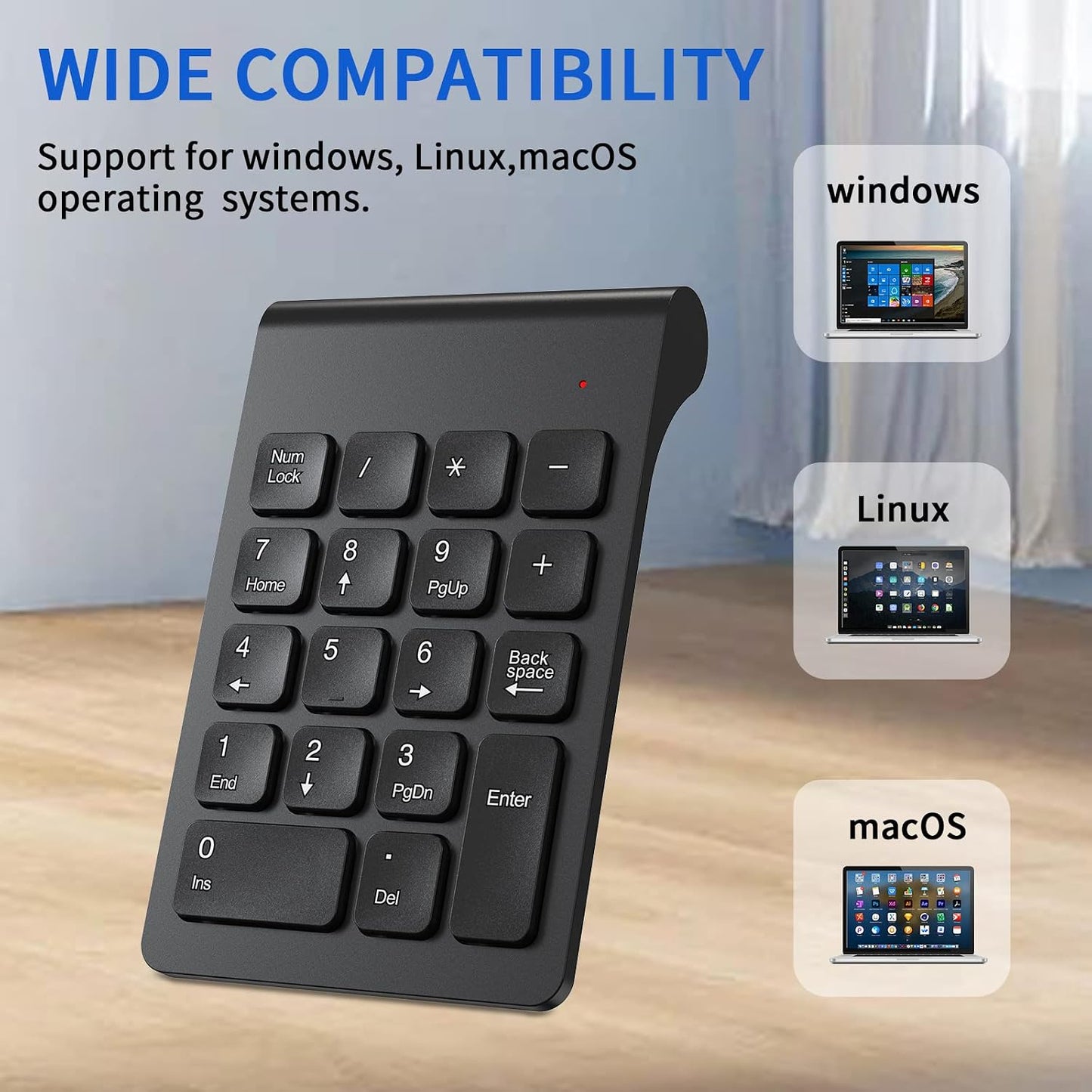 cimetech 2.4G 18 Wireless Number Pad, Numeric Keypad Numpad with USB Receiver, Keys Portable Mini Keyboard for Laptop