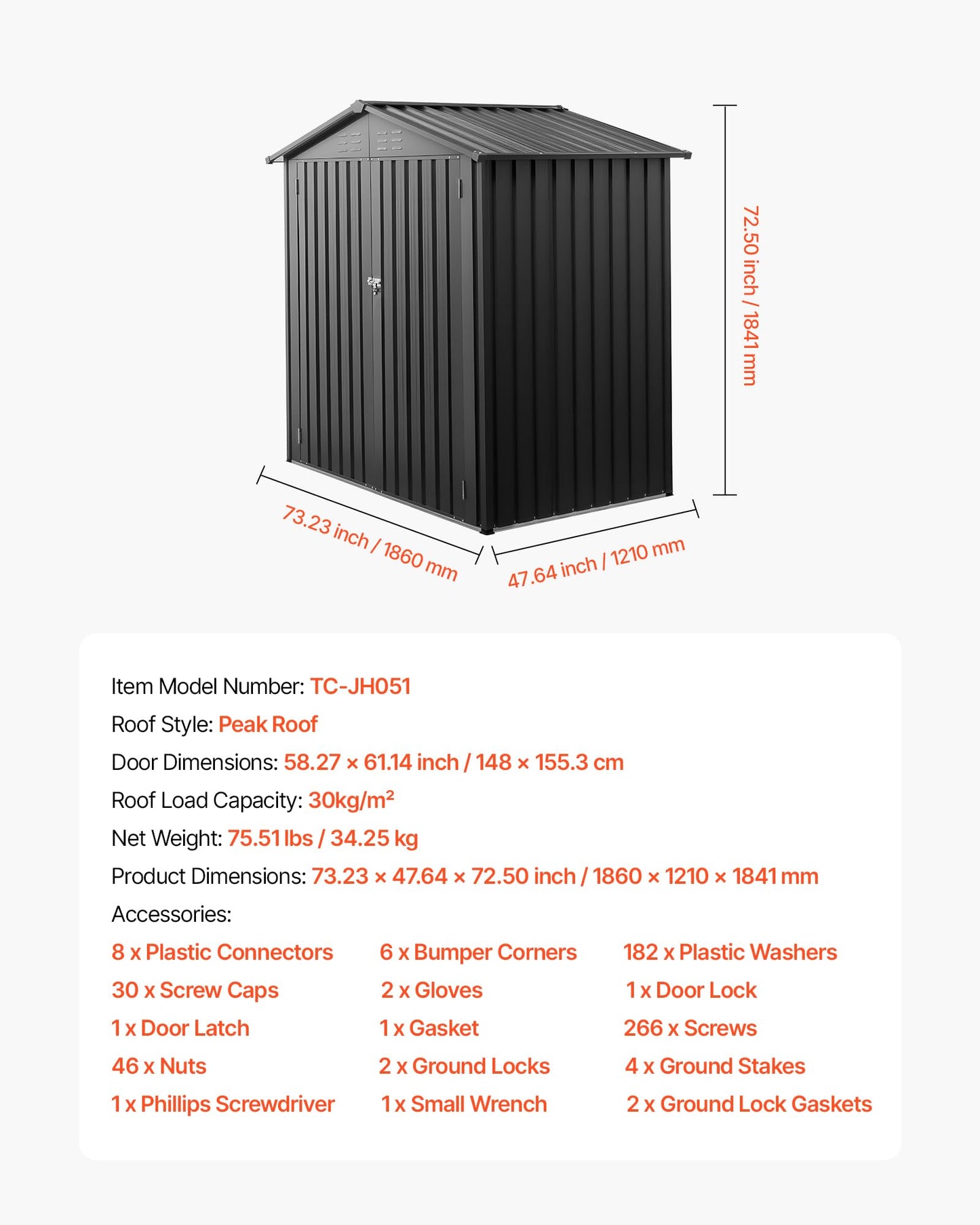 VEVOR 6 x 4 FT Metal Garden Shed, Outdoor Storage Shed with Lockable Doors & 4 Louver Vents, Peak Roof Metal Sheds Outdoors Storage, Storaged Sheds Clearance for Backyard, Garden, Patio, Bike, Gray